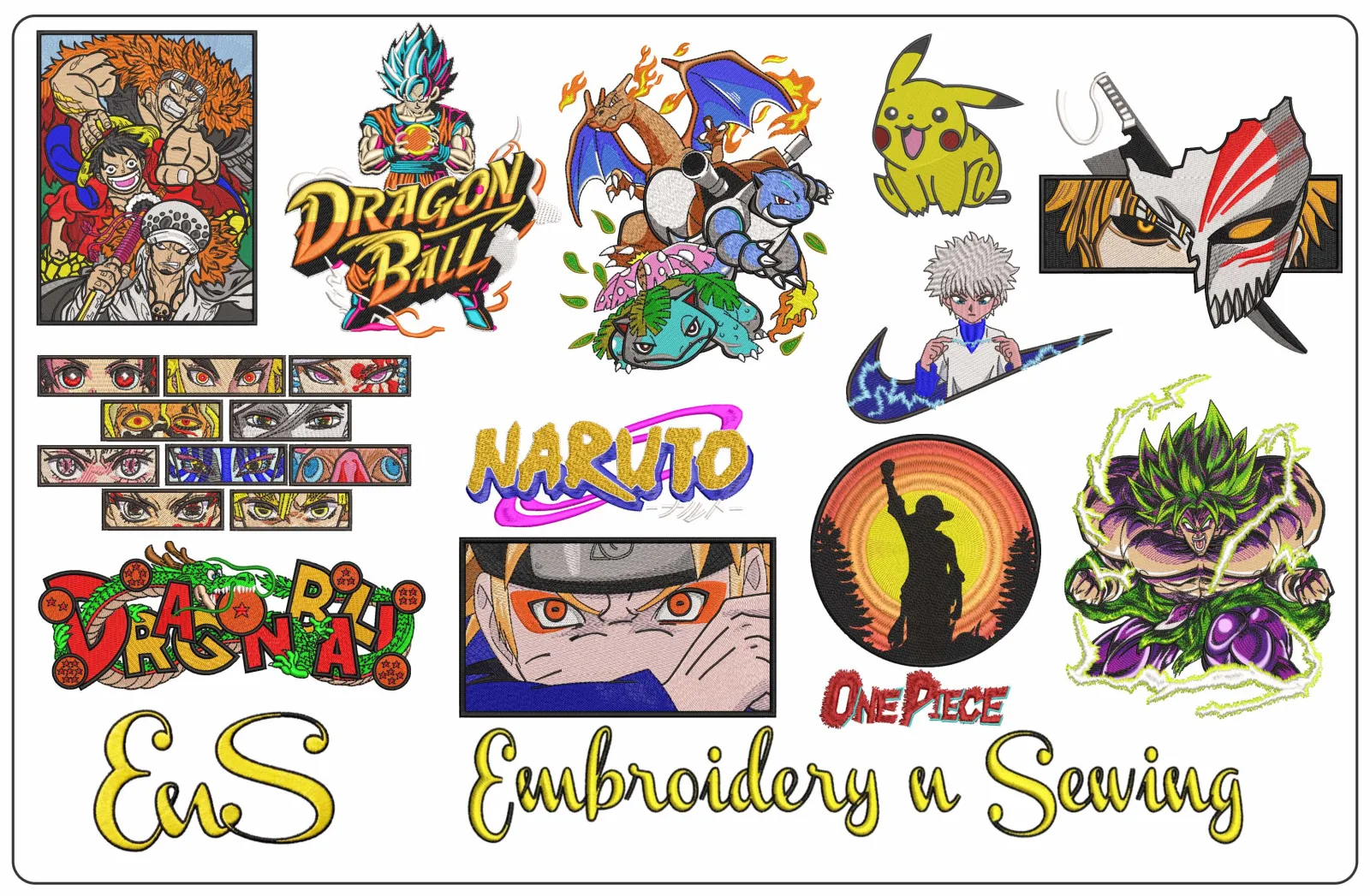 Anime and Manga Embroidery Designs