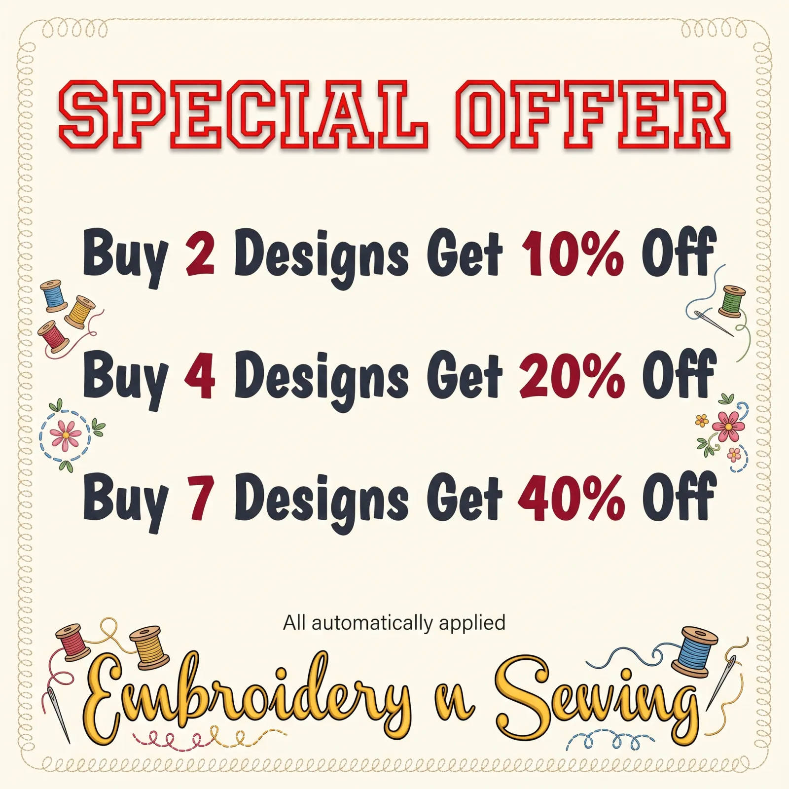 Big discounts, multi buy offer