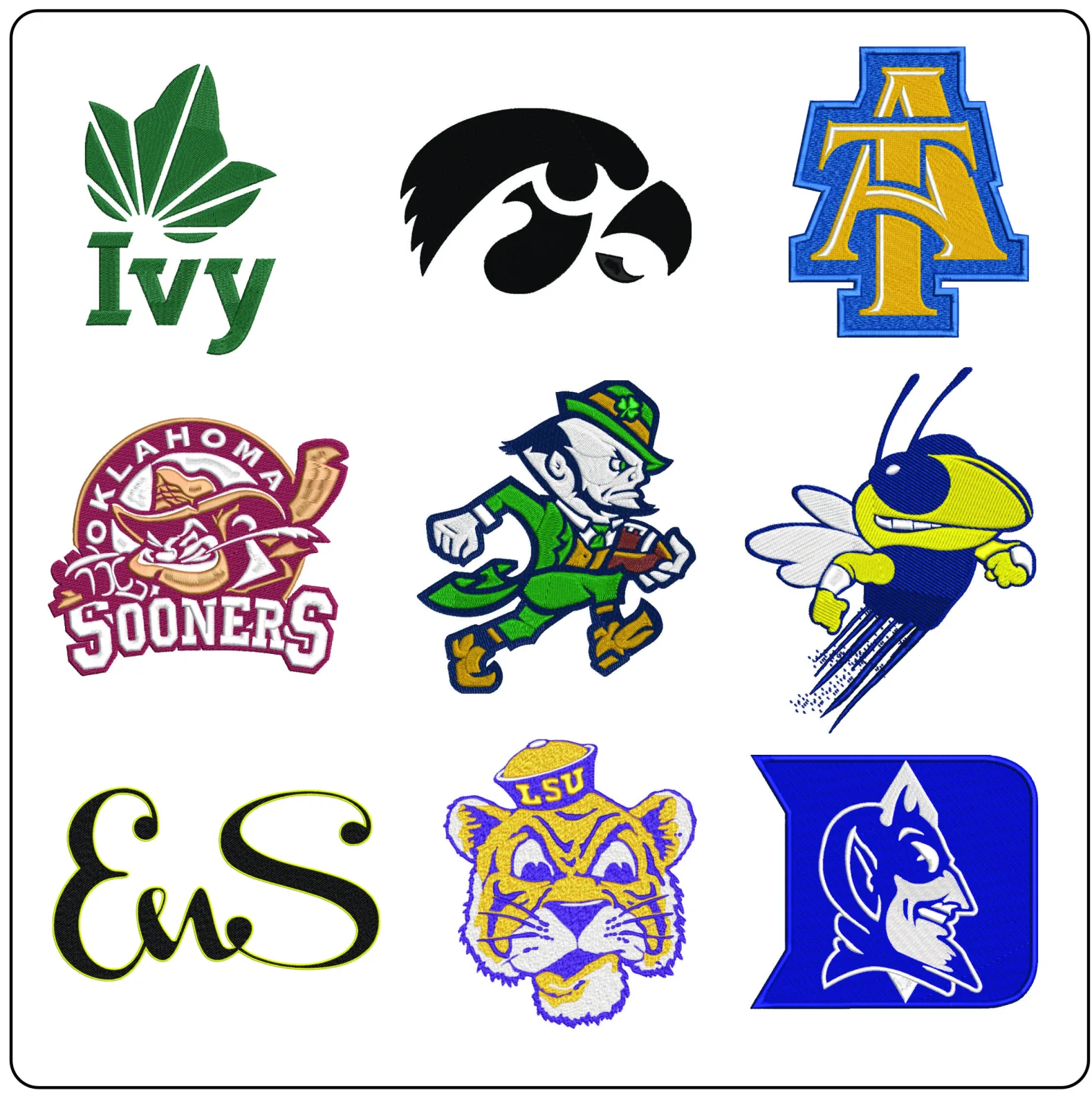 College Logo Embroidery Designs That Sell