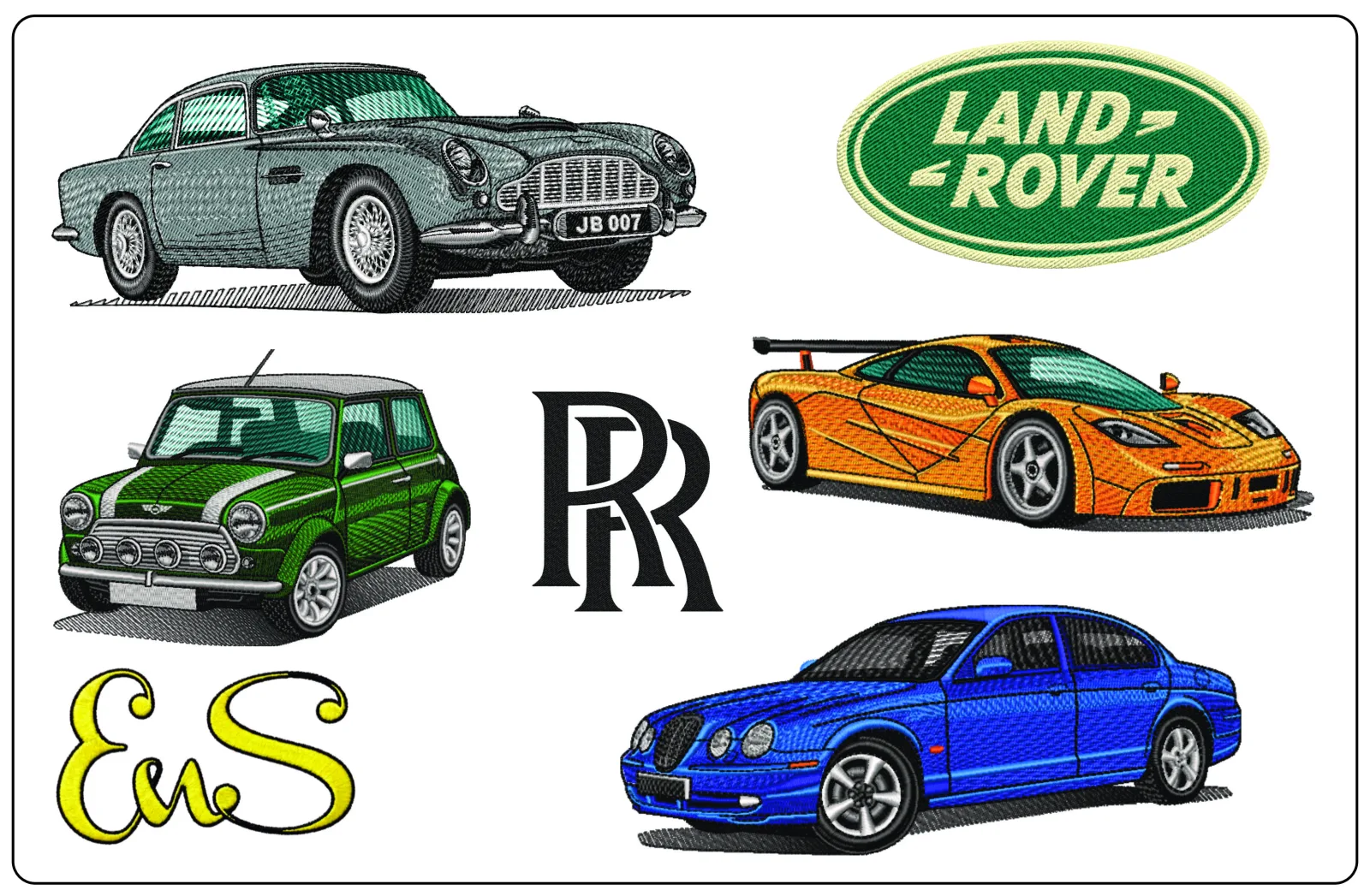 Premium British Car Embroidery Designs for Machines