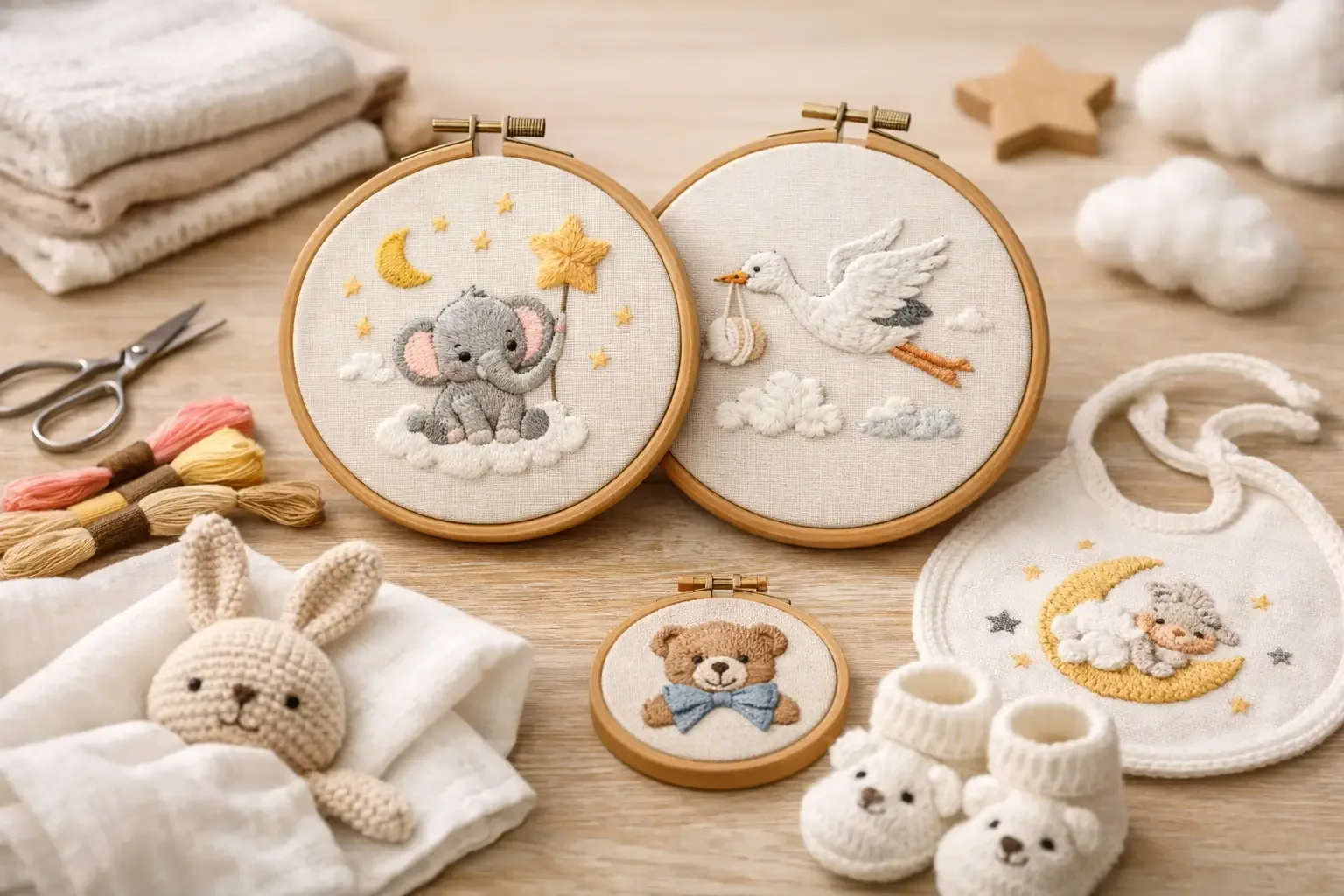 12 Cute Baby Shower Embroidery Ideas to Stitch