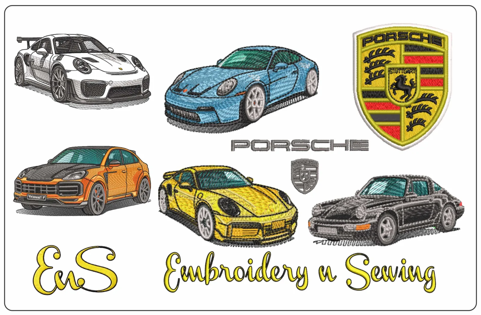 Porsche Embroidery Designs: High-Quality Digital Patterns for Car Enthusiasts