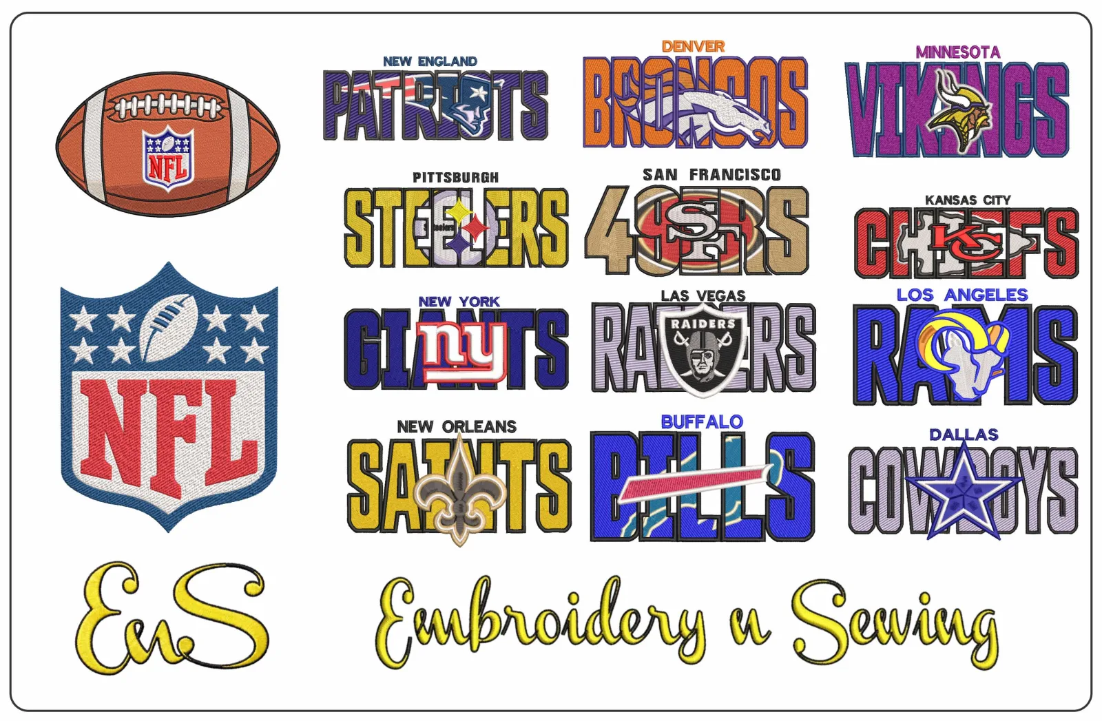 NFL Embroidery Designs: High-Quality Digital Patterns for Game Day