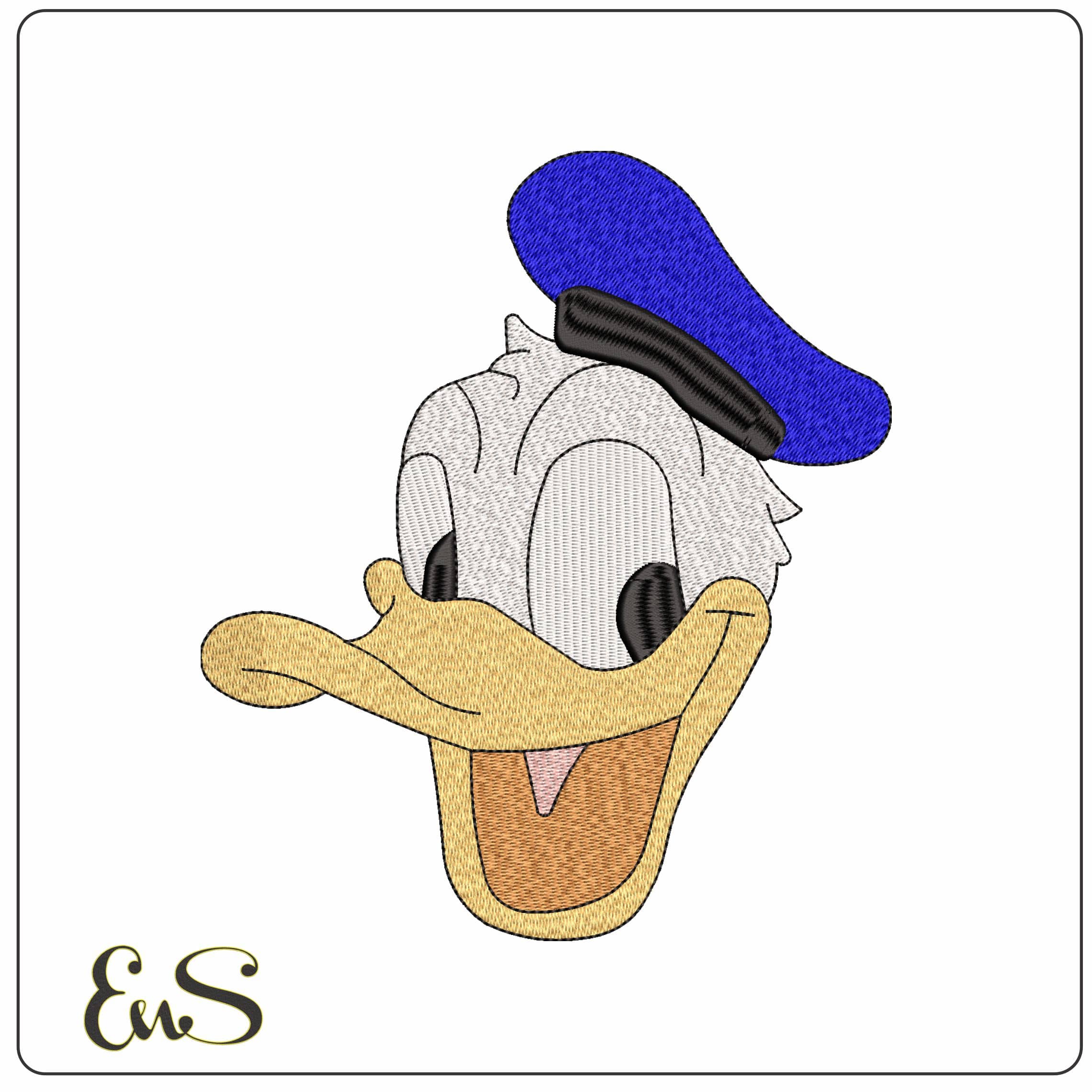 Donald Duck Head Disney - Elegant embroidery design file - instant download