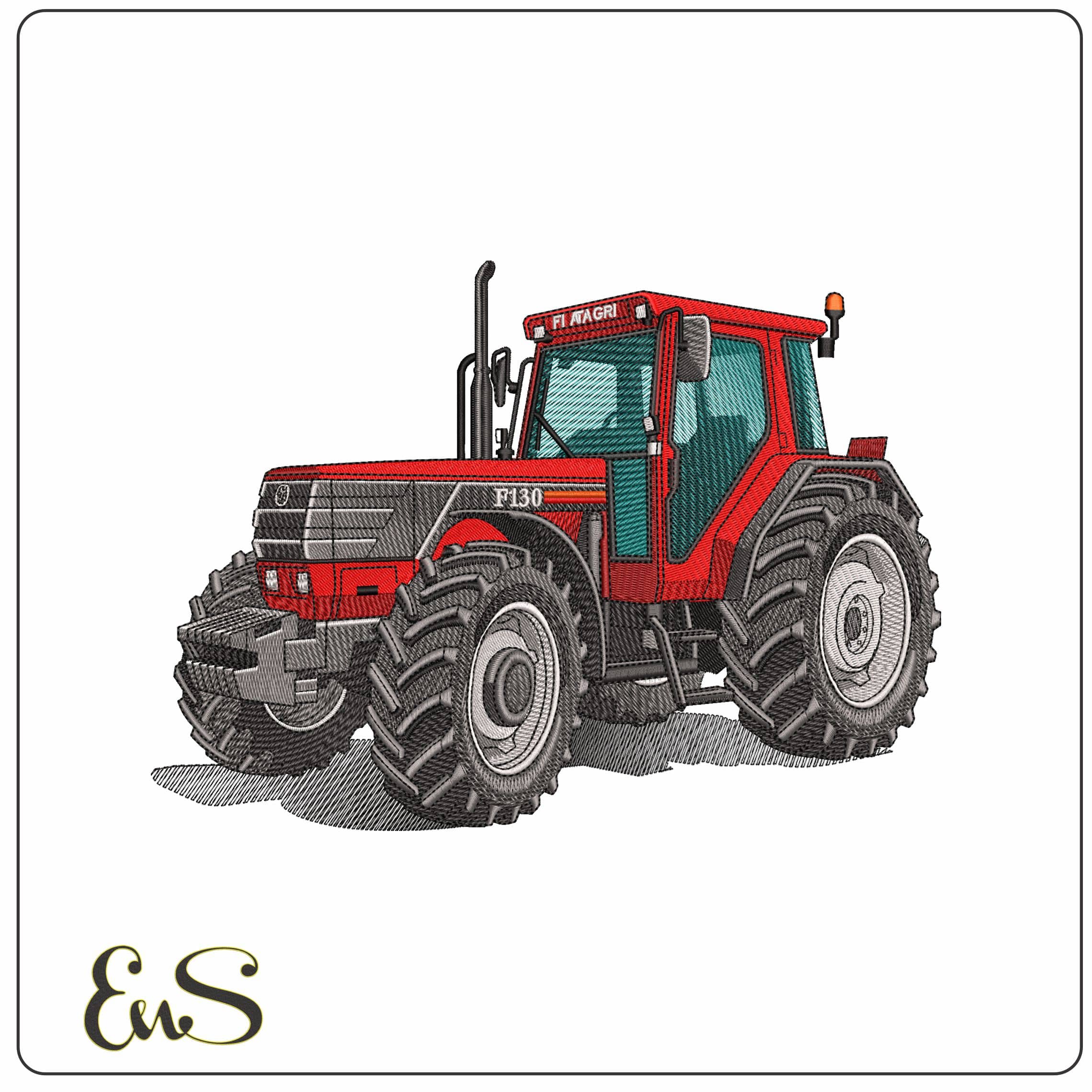 Fiat F130 Tractor  - Elegant embroidery design file - instant download