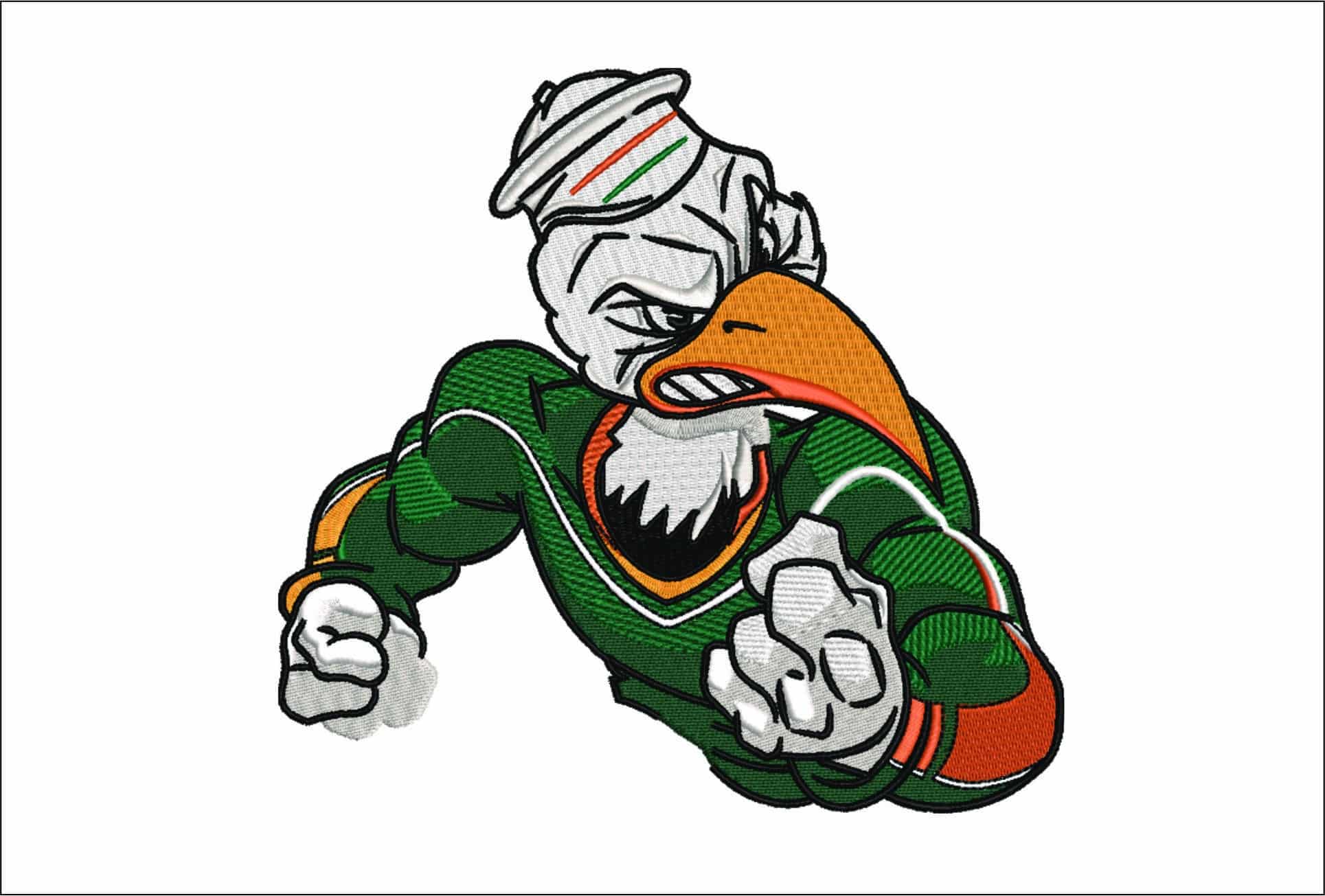 Fighting Ibis Mascot  - Elegant embroidery design file - instant download