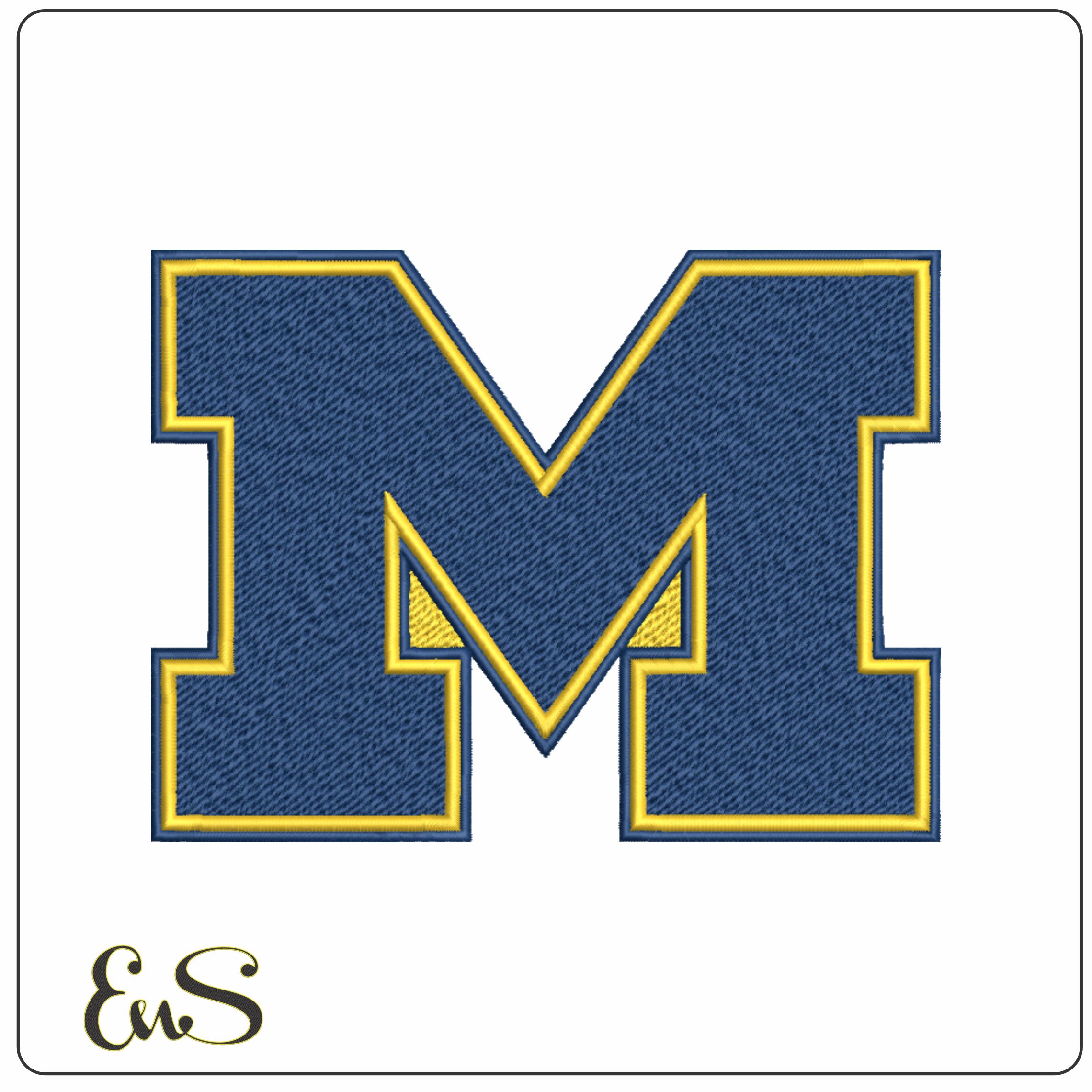 Michigan Wolverines embroidery design - University of Michigan, Ann Arbor embroidery machine pattern embroidery file - instant download