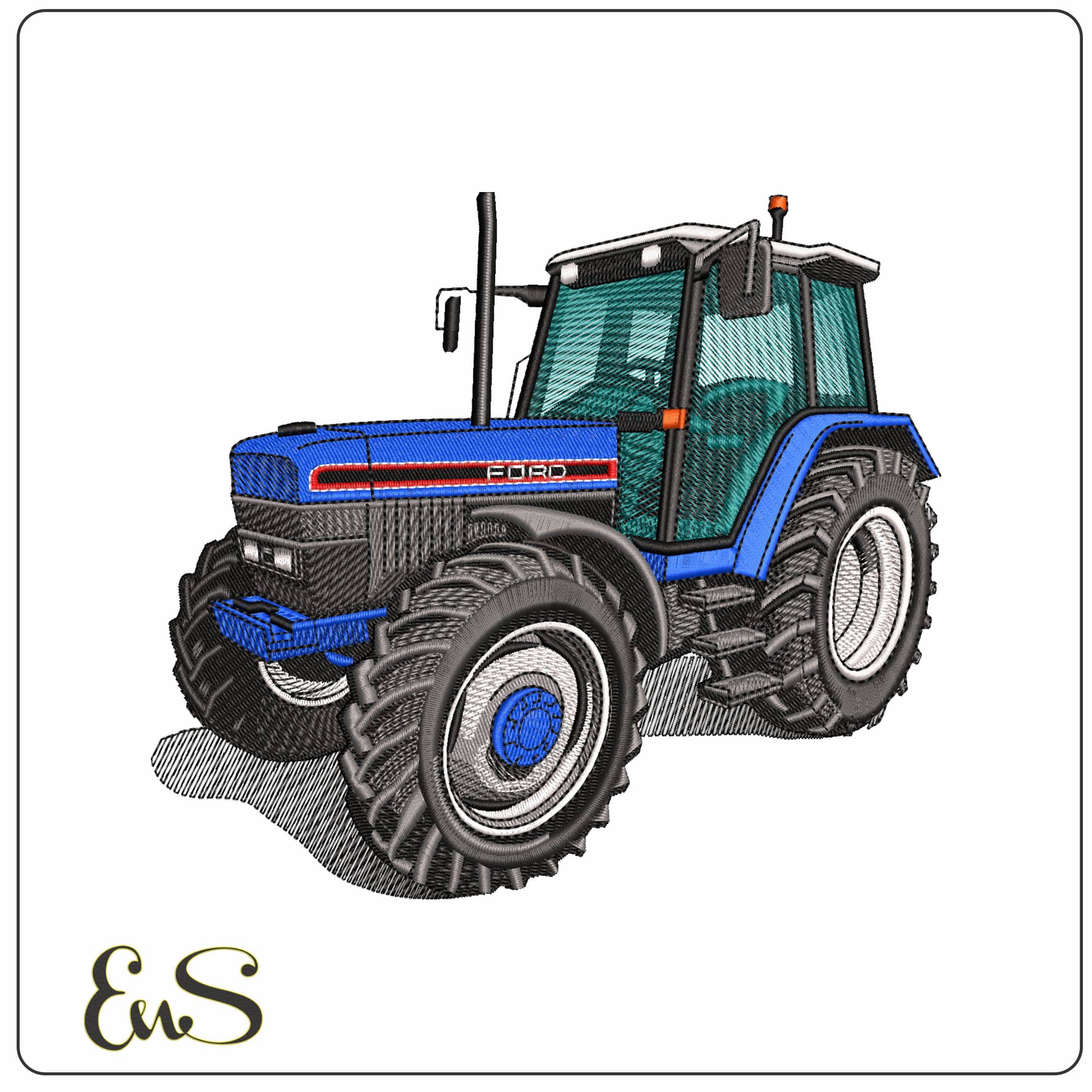 Ford 8340 Tractor   - Elegant embroidery design file - instant download