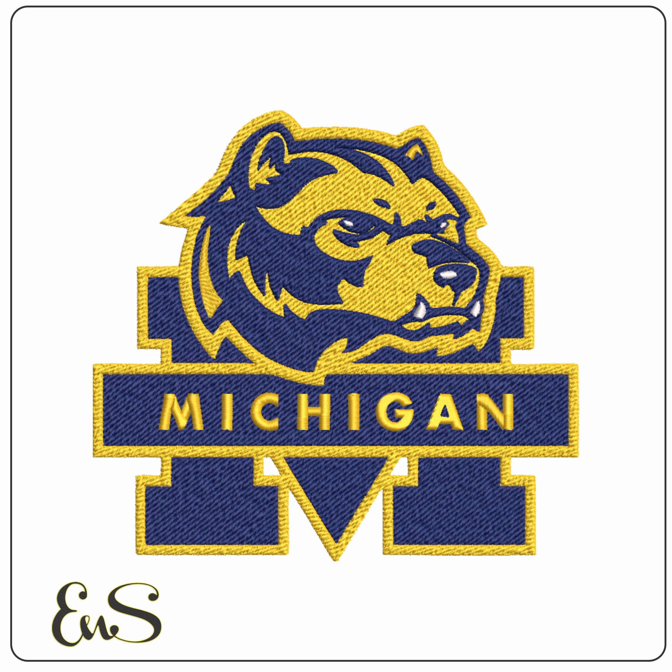 Michigan Wolverines embroidery design - University of Michigan, Ann Arbor embroidery machine pattern embroidery file - instant download