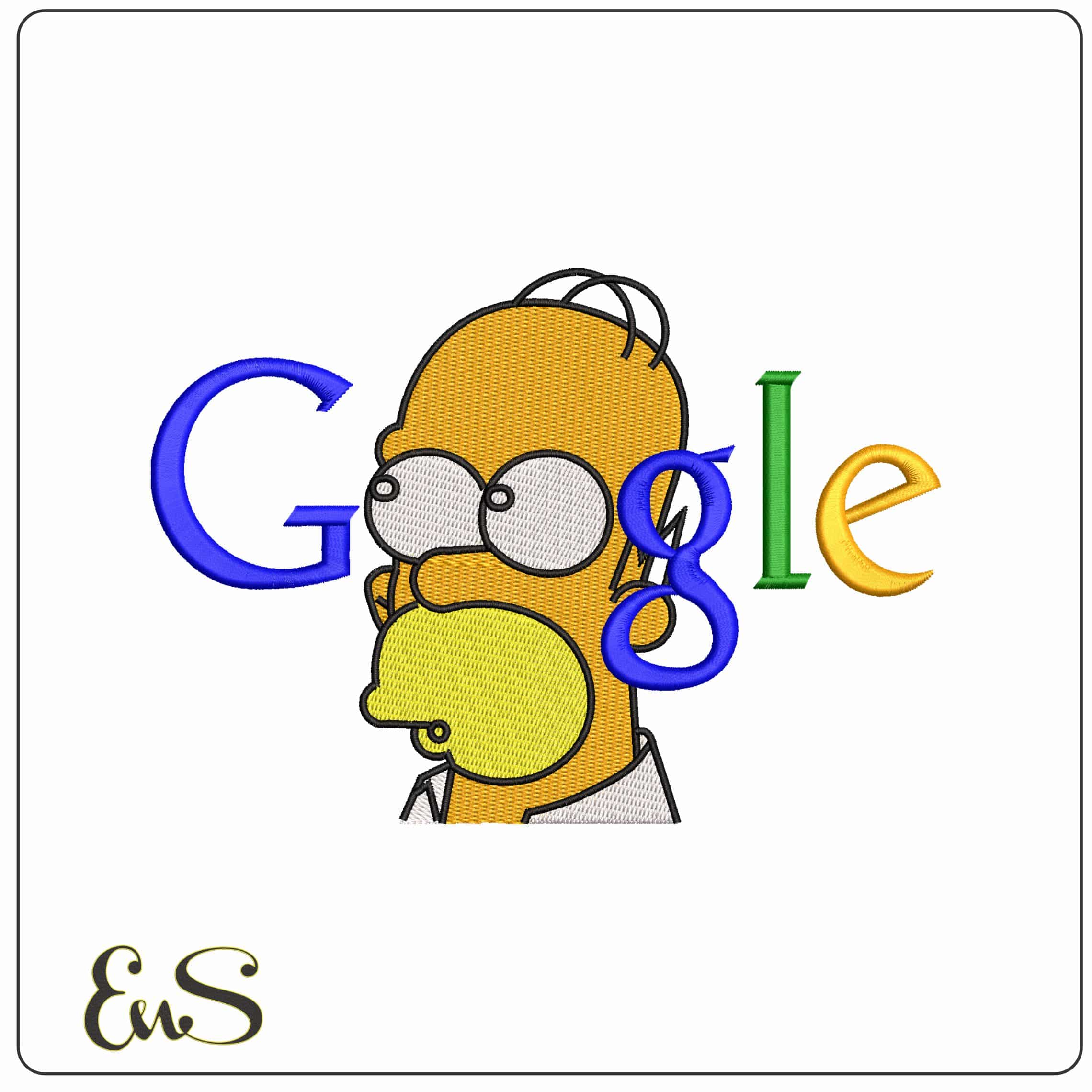 Google Homer Simpson The Simpsons - Elegant embroidery design file - instant download