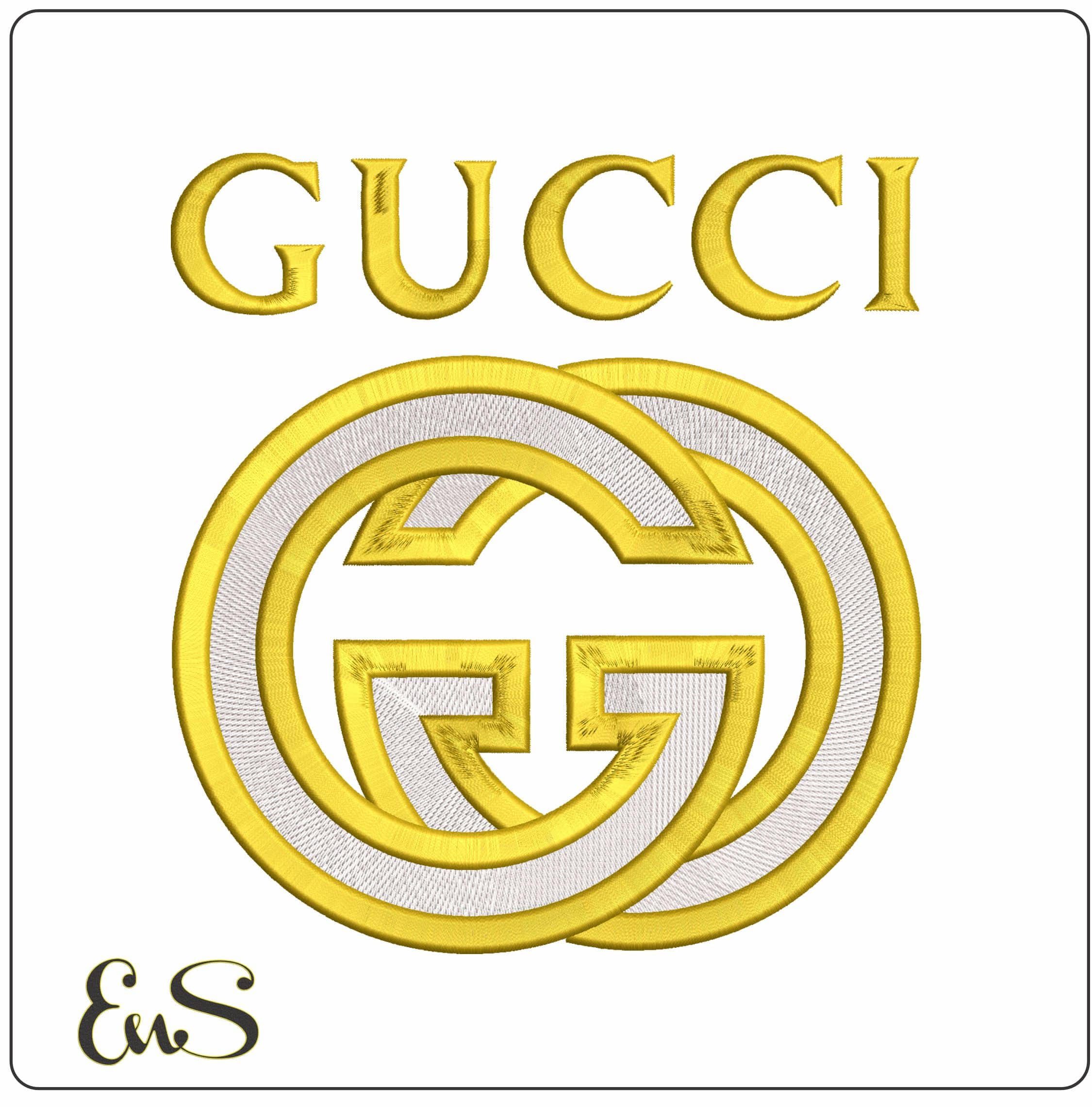 Gucci GG Logo   - Elegant embroidery design file - instant download