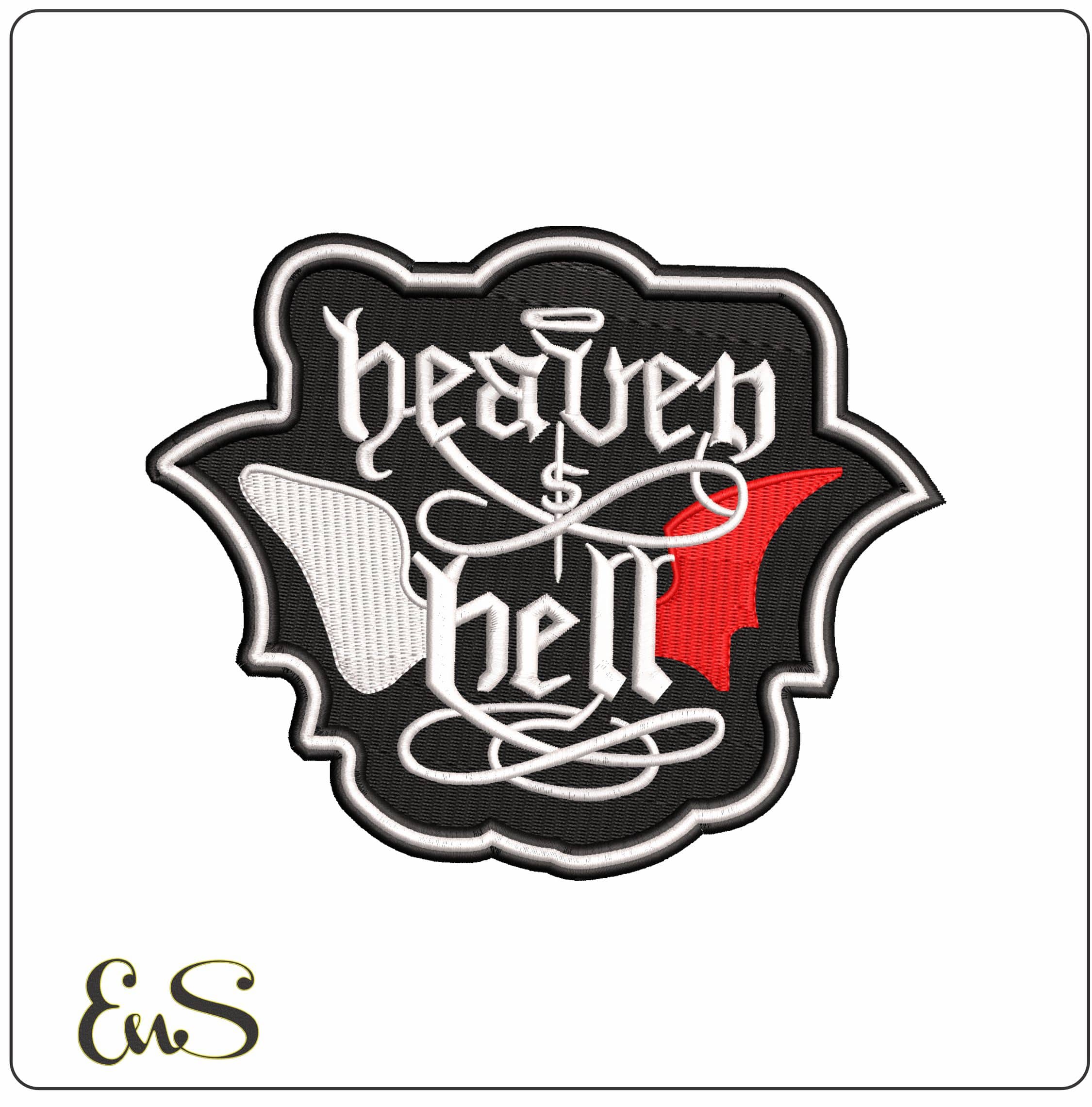 Heaven and Hell Angel and Demon Wings - Elegant embroidery design file - instant download