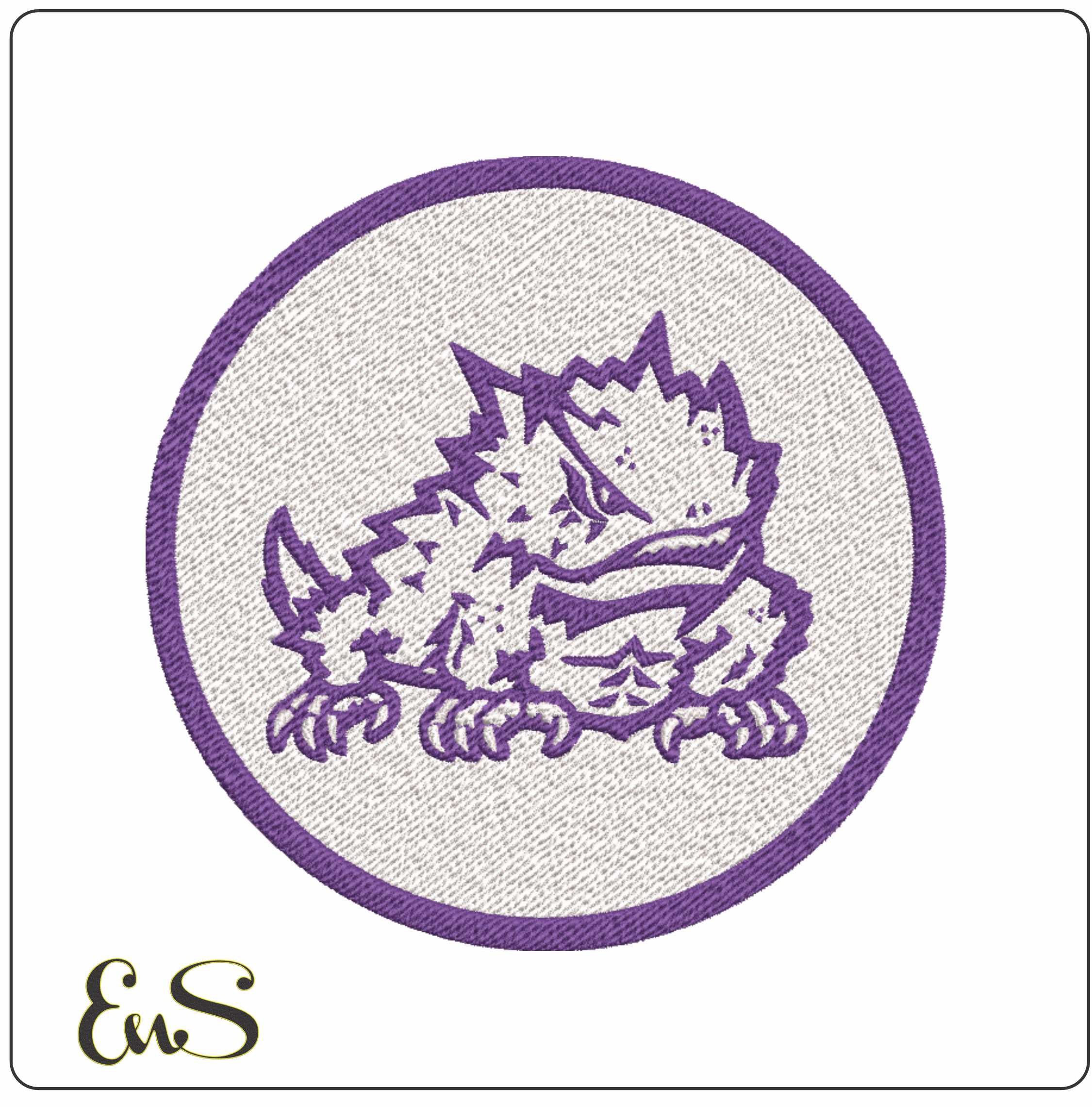 Texas Christian Horned Frog embroidery design, Texas Christian University TCU embroidery machine pattern embroidery file - instant download