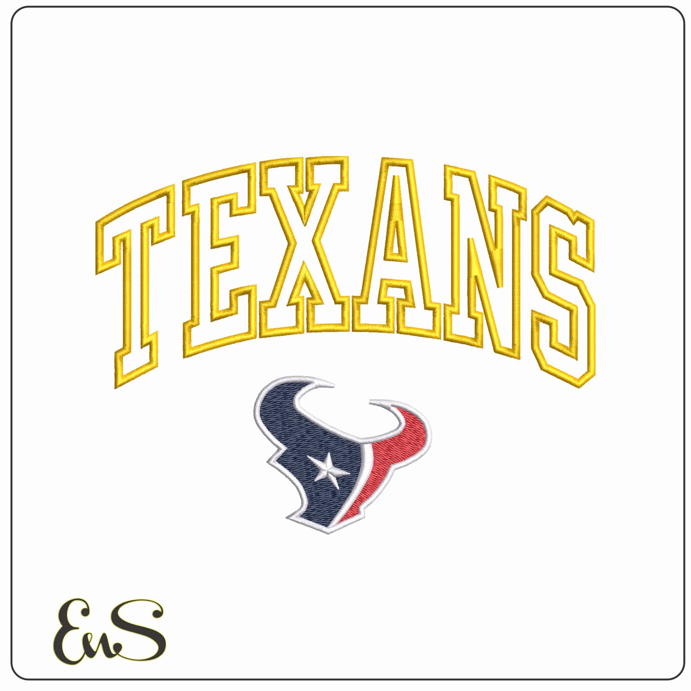 Houston Texans NFL - Elegant embroidery design file - instant download