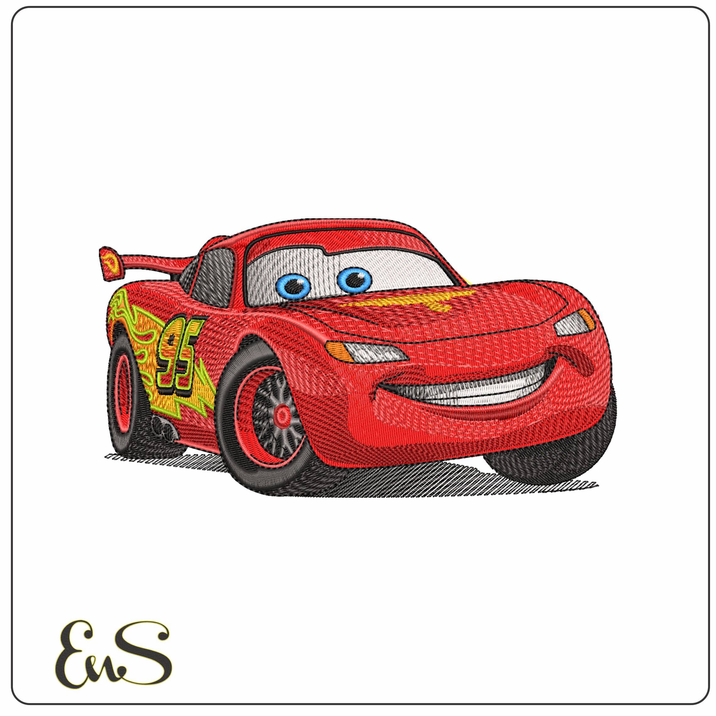 Lightning McQueen 95 Cars Disney - Elegant embroidery design file - instant download