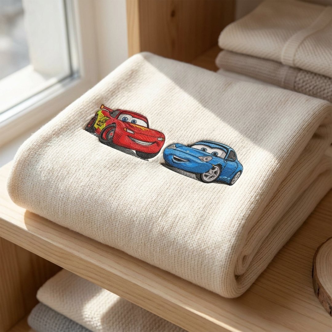 Lightning McQueen and Sally Carrera Cars Disney   - Elegant embroidery design file - instant download