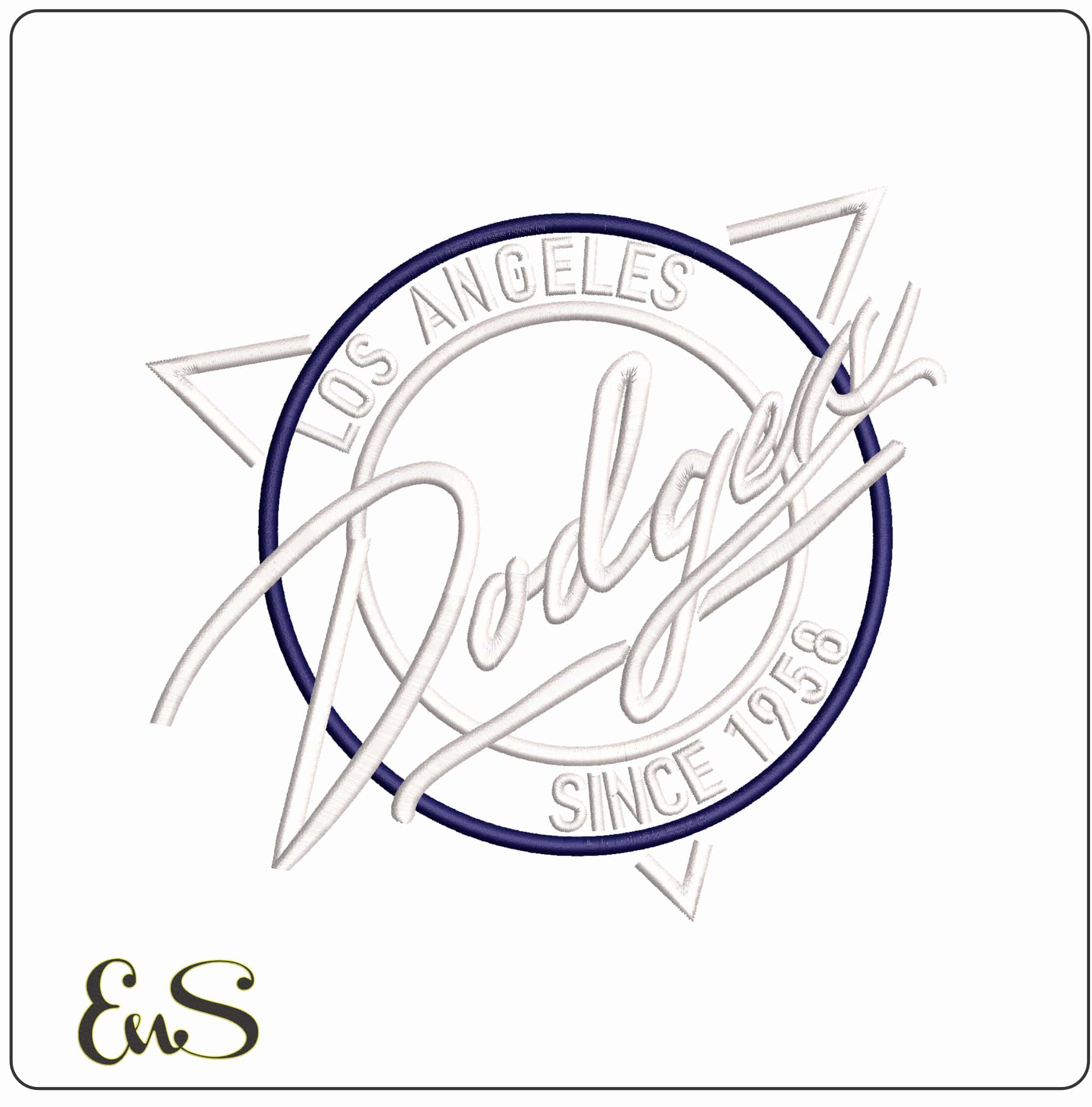 LOS ANGELES SINCE 1858   - Elegant embroidery design file - instant download