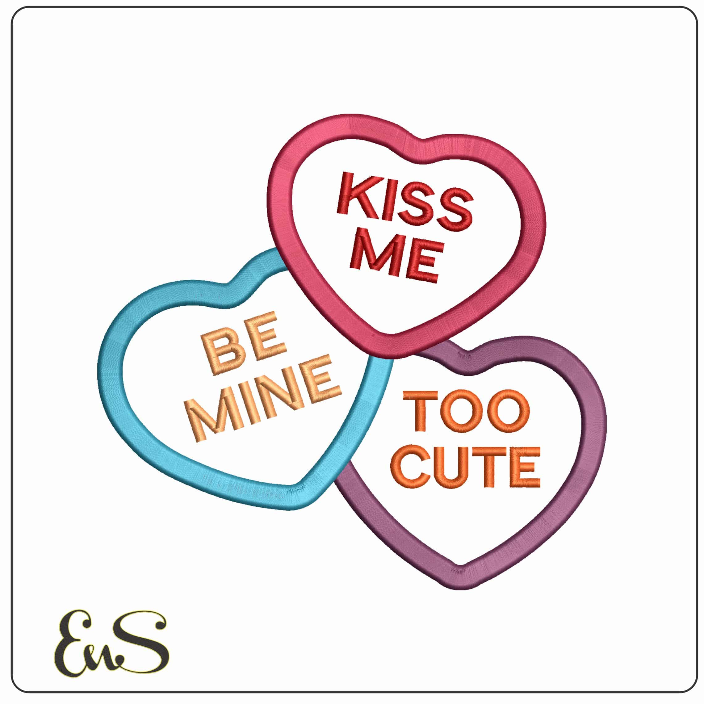 Love Hearts - Elegant embroidery design file - instant download