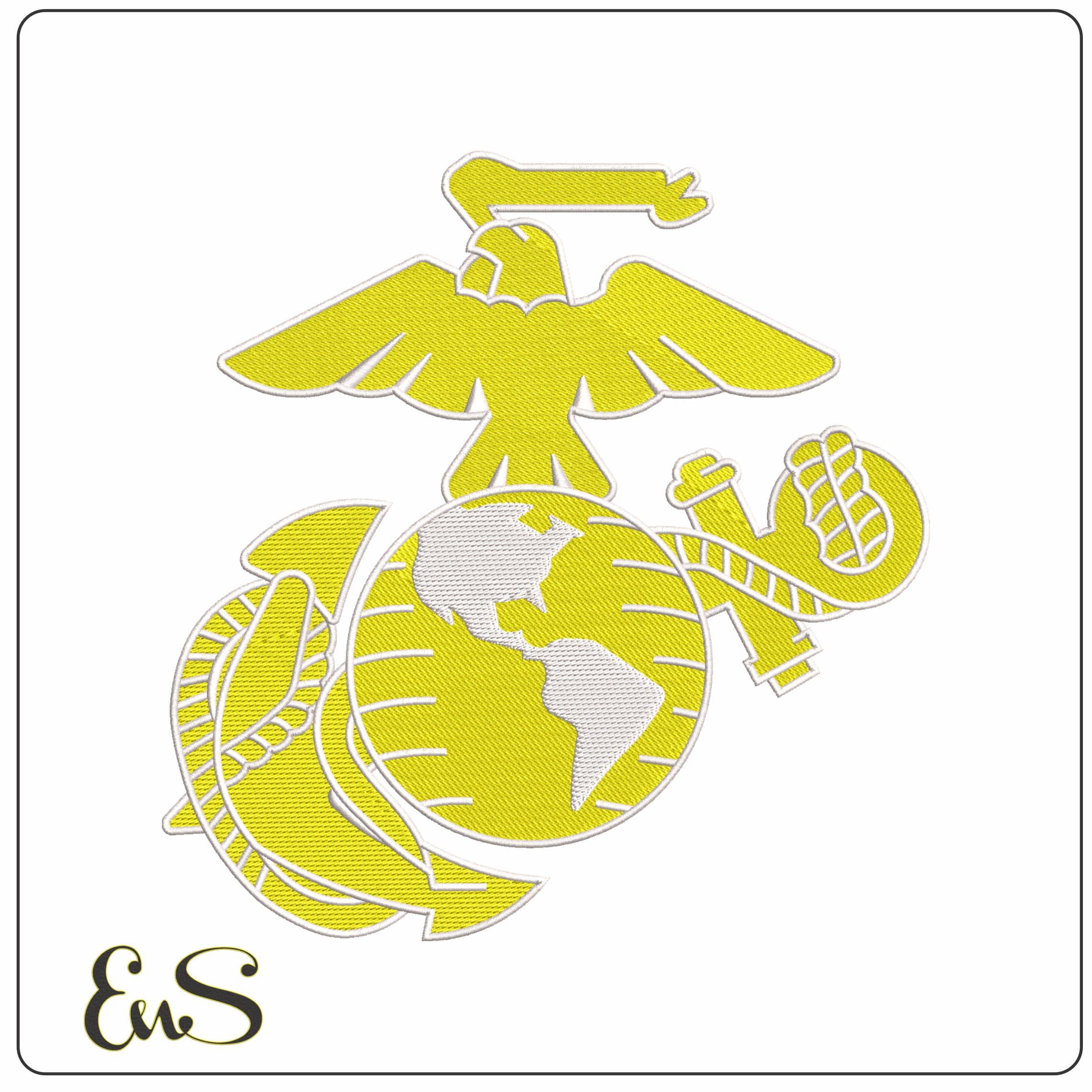 Marine logo - Elegant embroidery design file - instant download