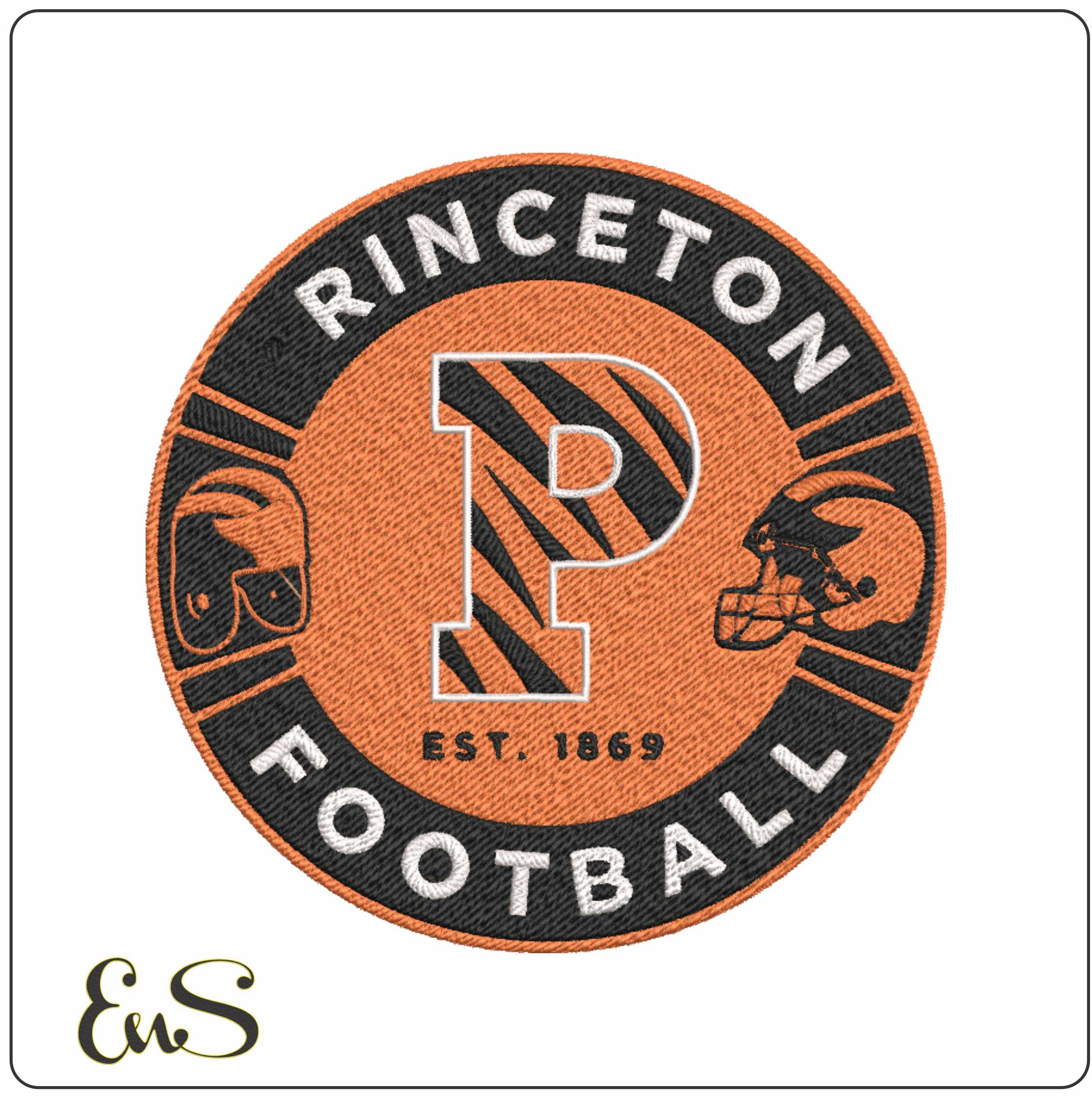 Princeton Tigers Emblem embroidery design Princeton University New Jersey Logo embroidery machine pattern embroidery file instant download