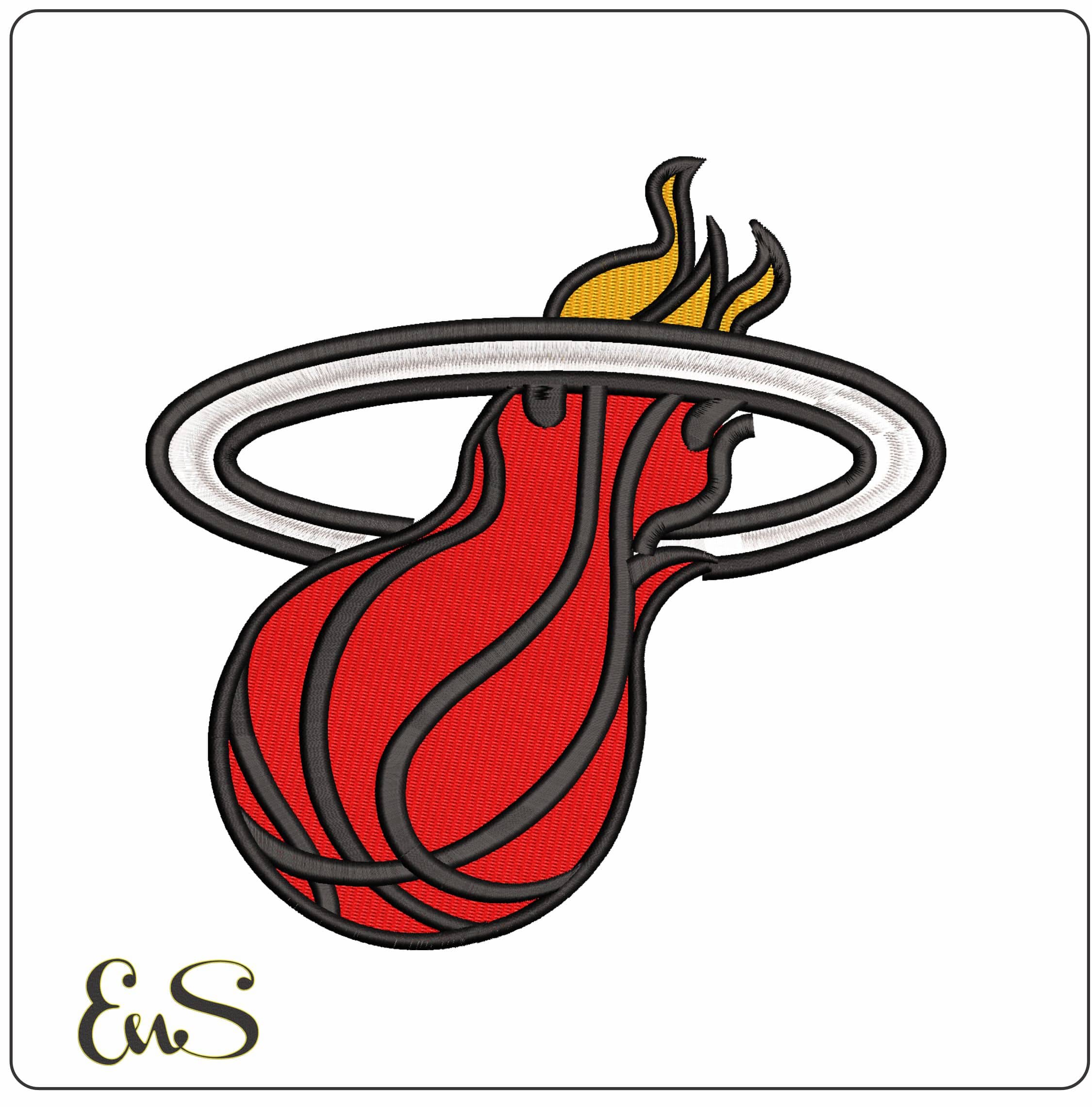 Miami Heat Basketball Hoop NBA   - Elegant embroidery design file - instant download