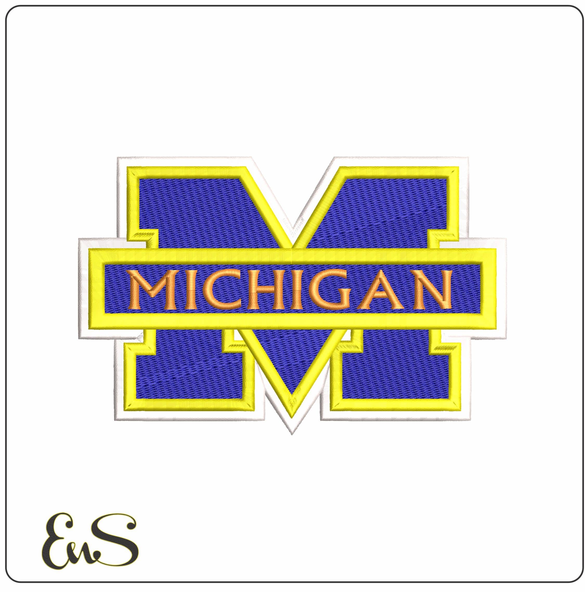 Michigan University Outline College   - Elegant embroidery design file - instant download