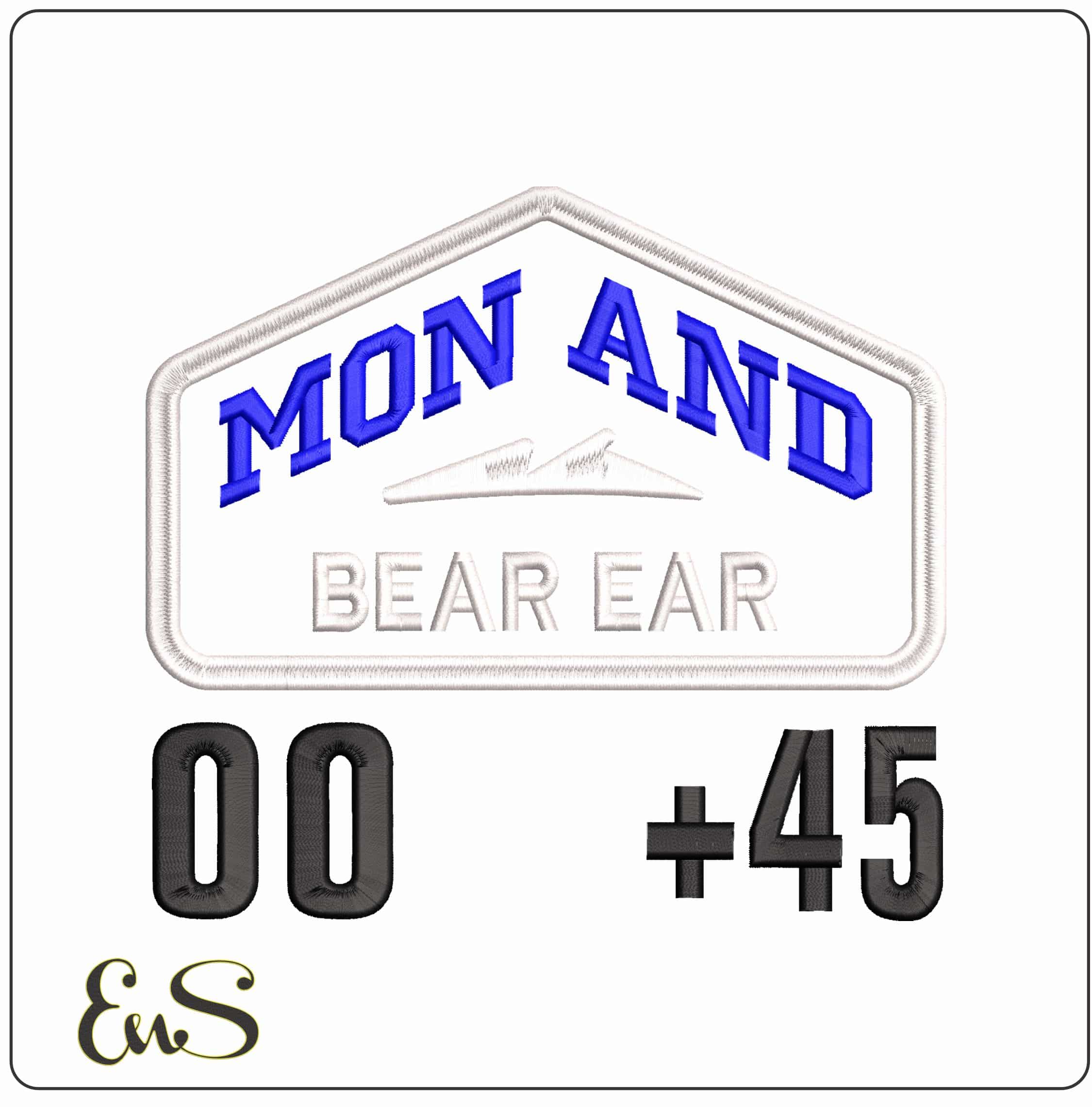 Mon An Bear Ear Brand - Elegant embroidery design file - instant download