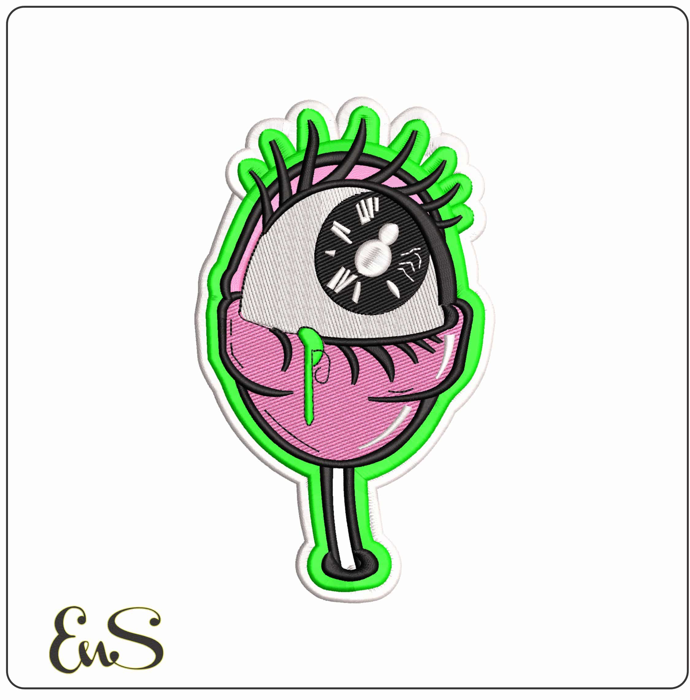Monster Eye on a Stalk  - Elegant embroidery design file - instant download
