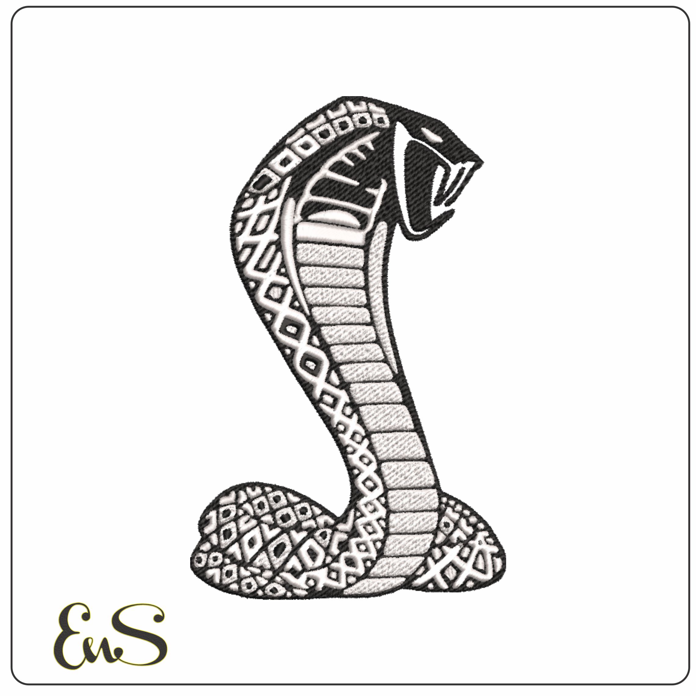Cobra Shelby Snake - Ford Car embroidery design - Logo design machine pattern Car Auto Company embroidery file instant download in a frame