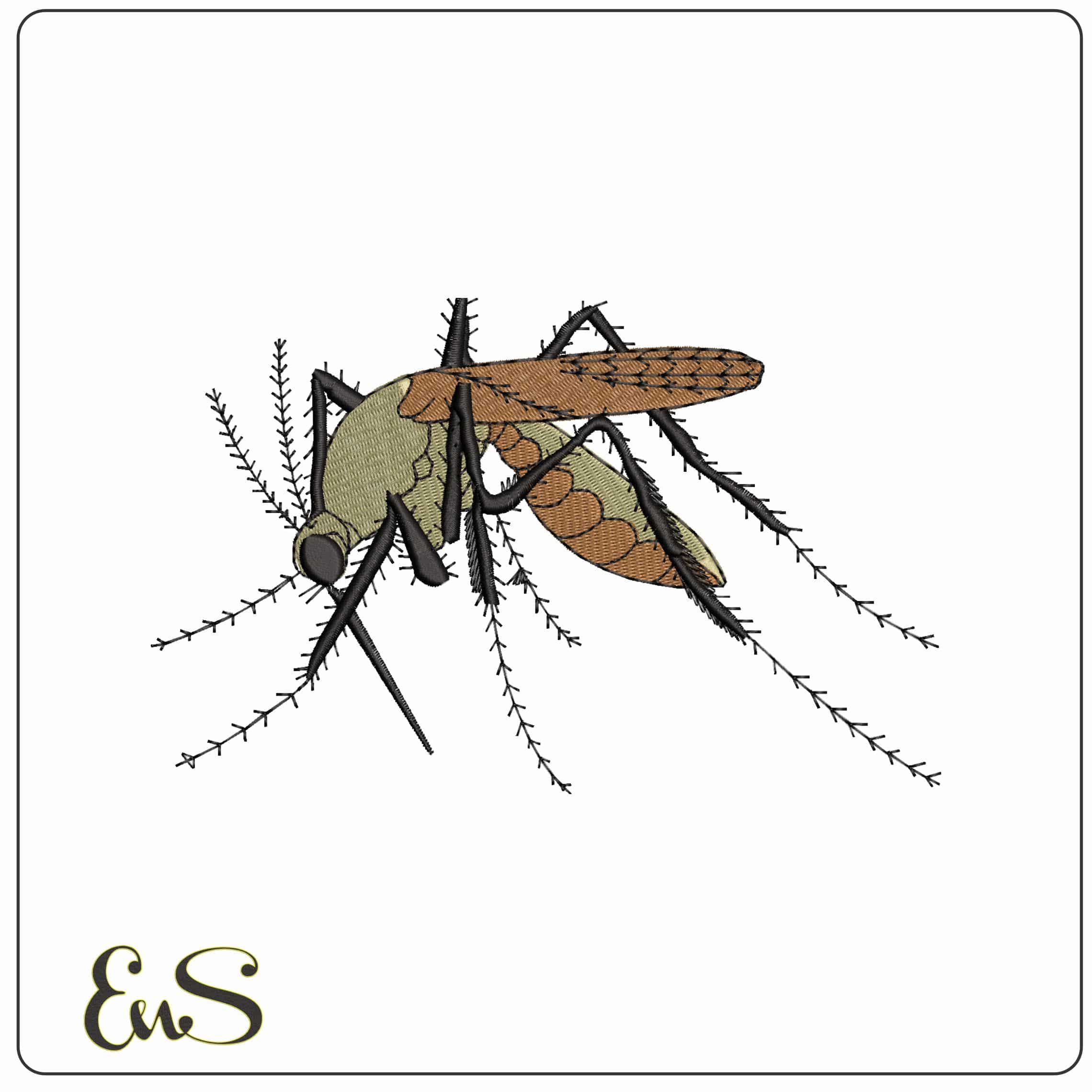 Mosquito Insect  - Elegant embroidery design file - instant download