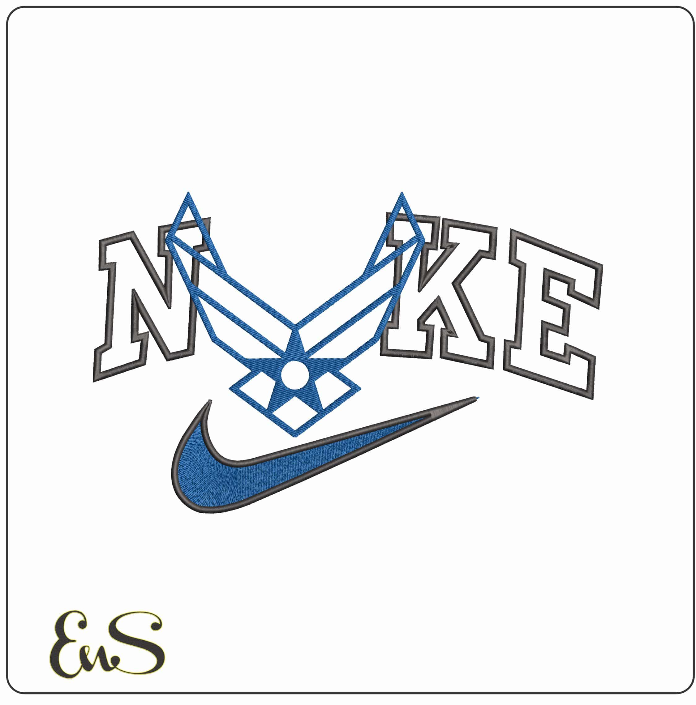 Nike Airforce   - Elegant embroidery design file - instant download