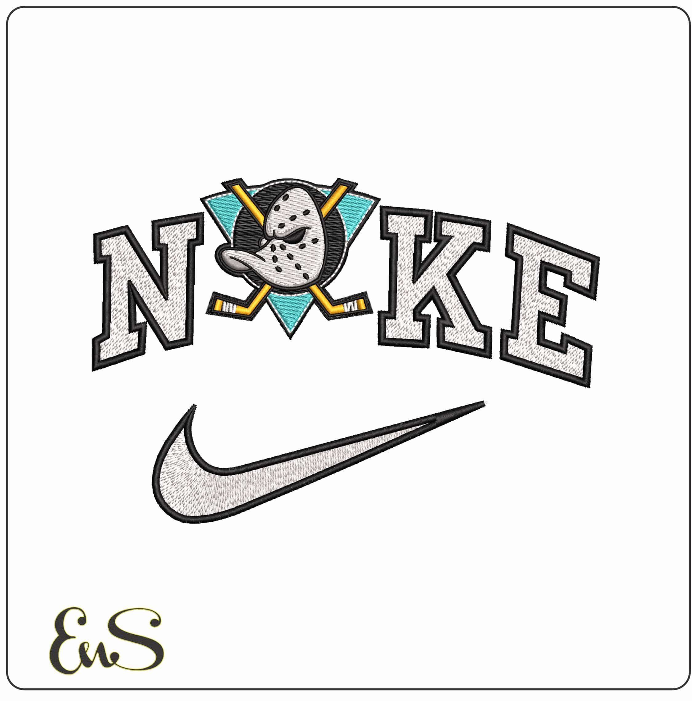 Nike Anaheim Mighty Ducks NHL   - Elegant embroidery design file - instant download