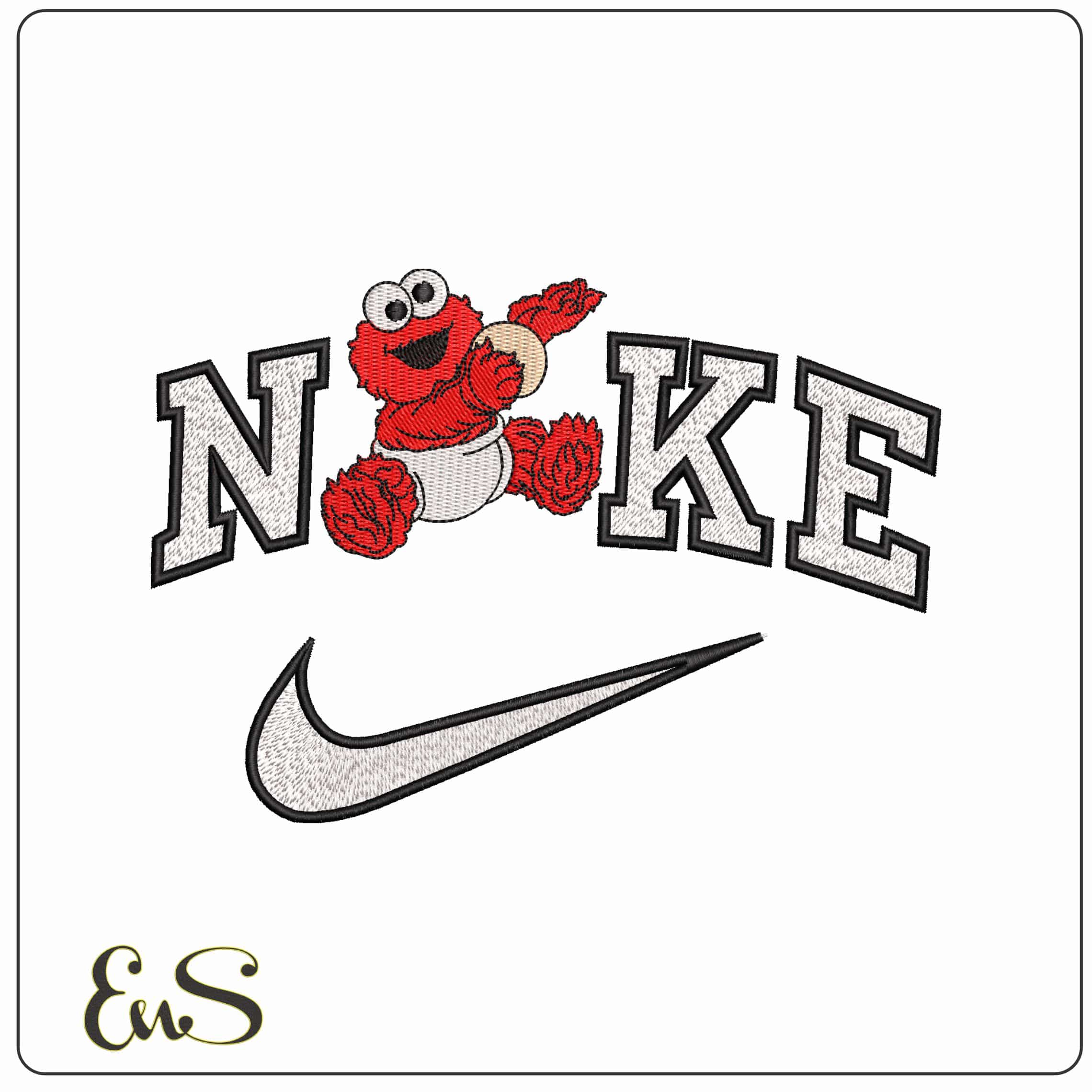 Nike Baby Elmo with Cookie Seaseme Street Cartoon   - Elegant embroidery design file - instant download