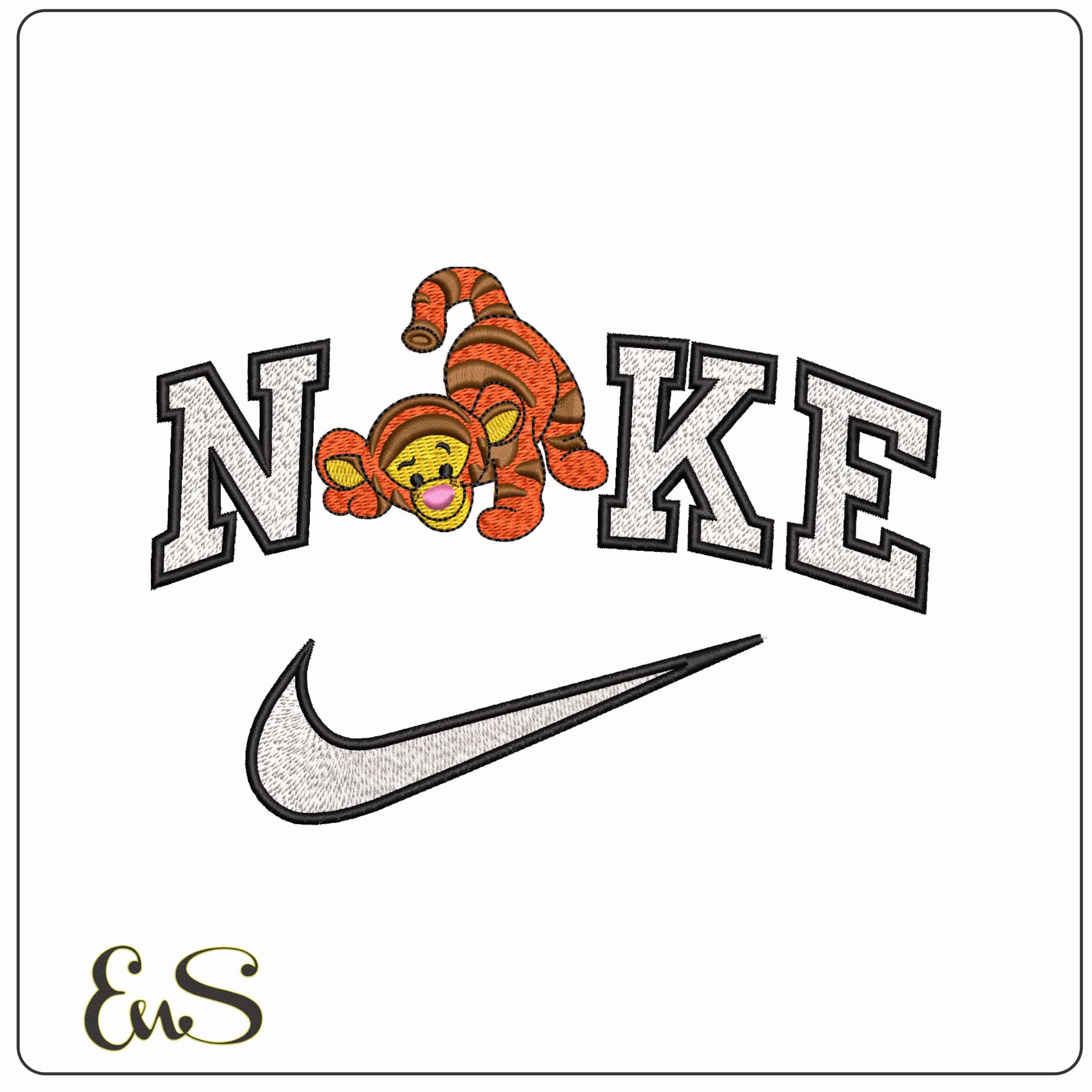 Nike Baby Tigger Winnie the Pooh Cartoon   - Elegant embroidery design file - instant download