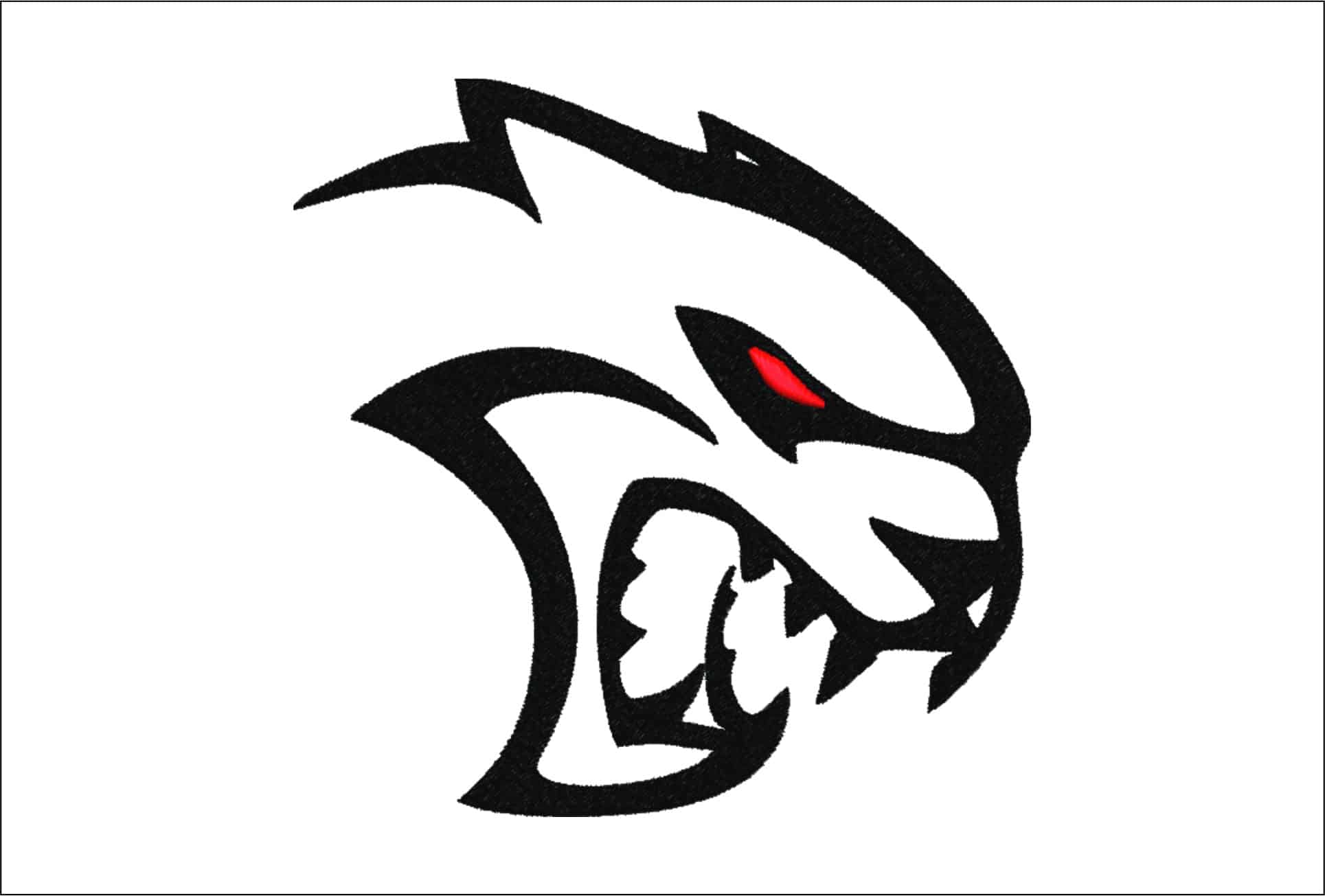 Hellcat Logo embroidery design - Dodge Hellcat design machine pattern Car Auto Company embroidery file instant download in a frame