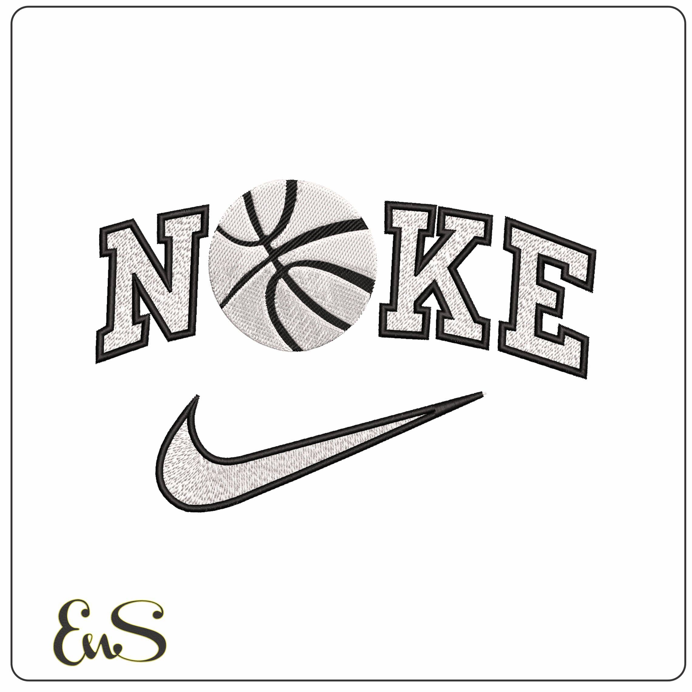 Nike Basketball - Elegant embroidery design file - instant download