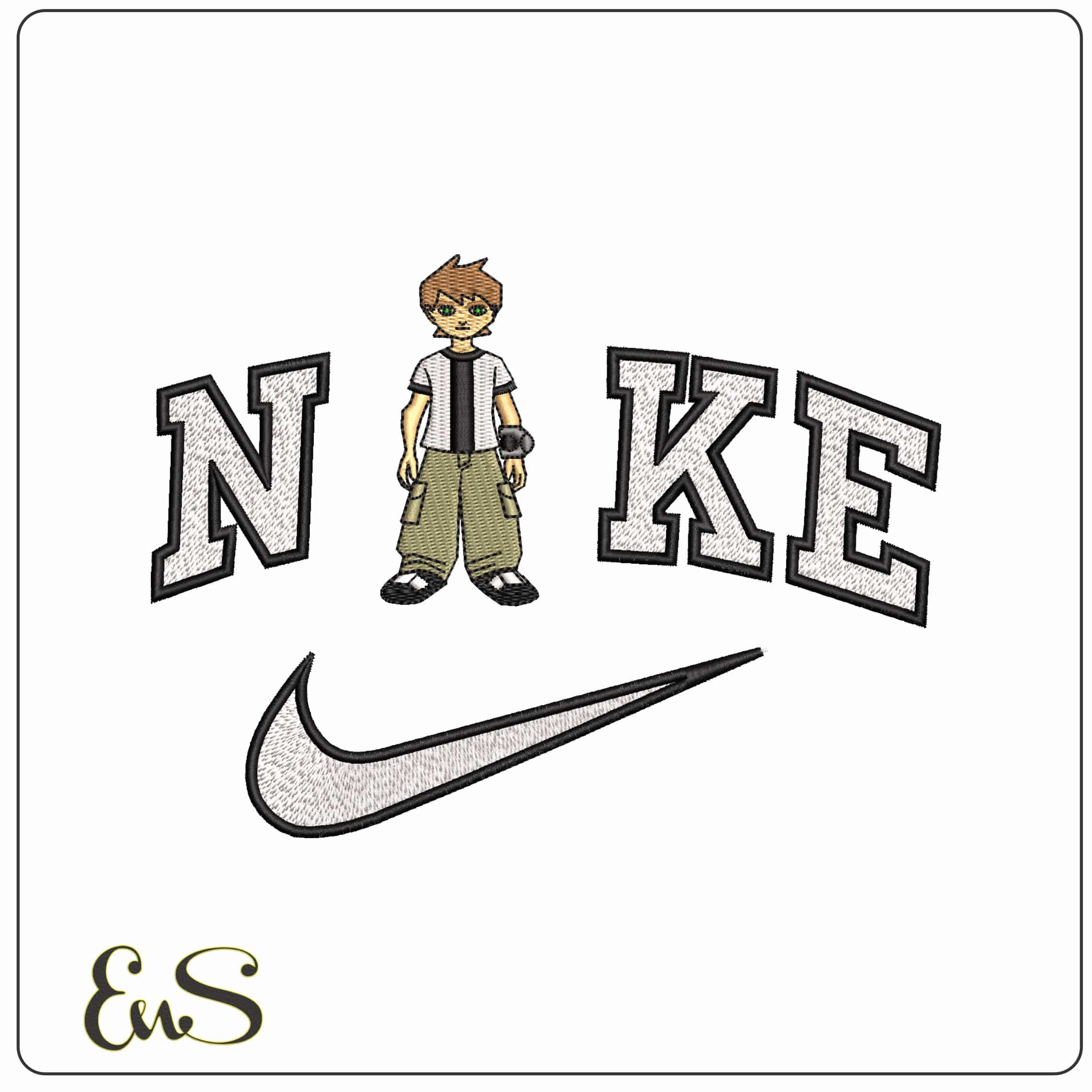 Nike Ben Tennyson Ben 10 Cartoon  - Elegant embroidery design file - instant download