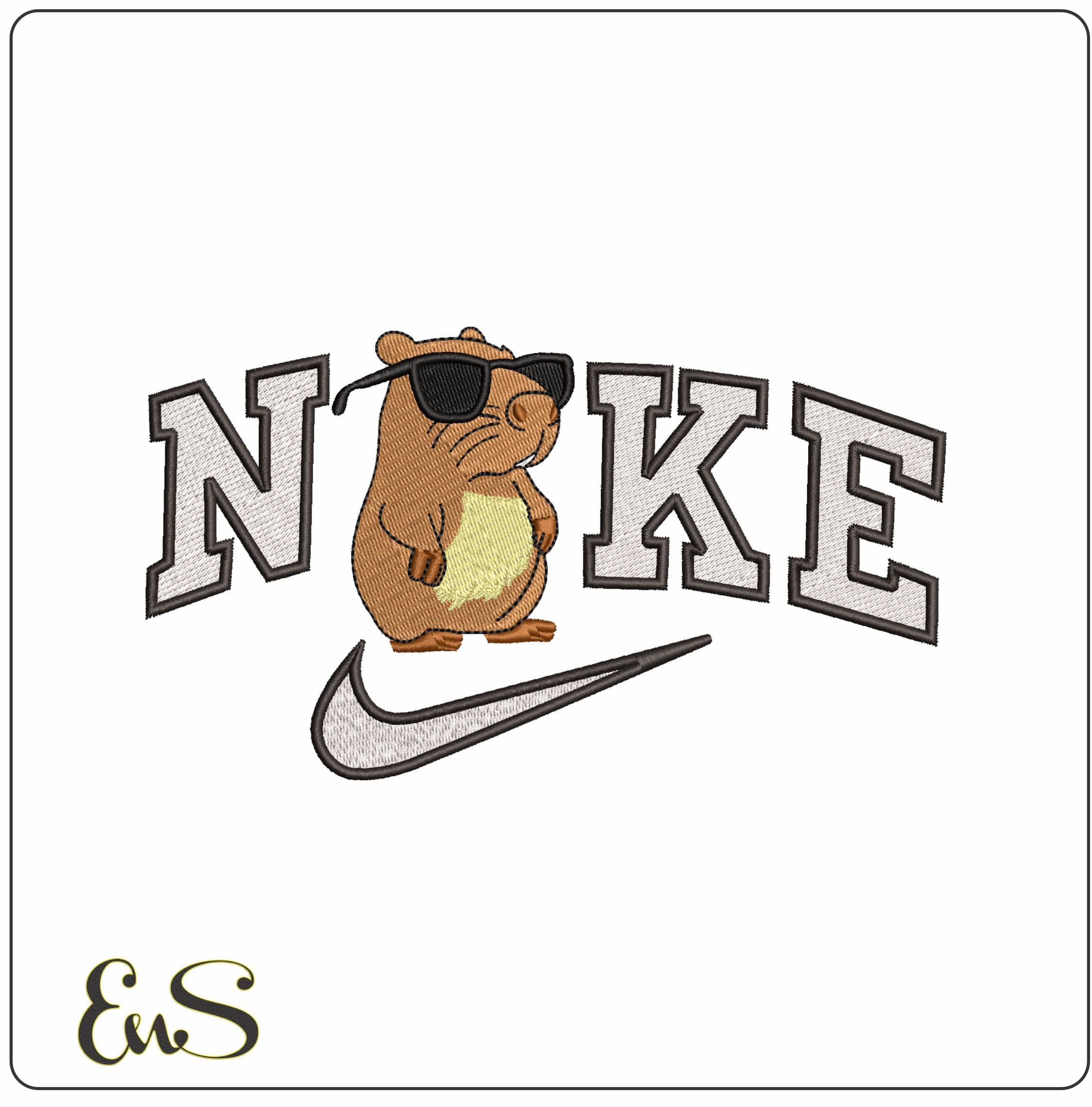 Nike Capibaras Good Vibes  - Elegant embroidery design file - instant download