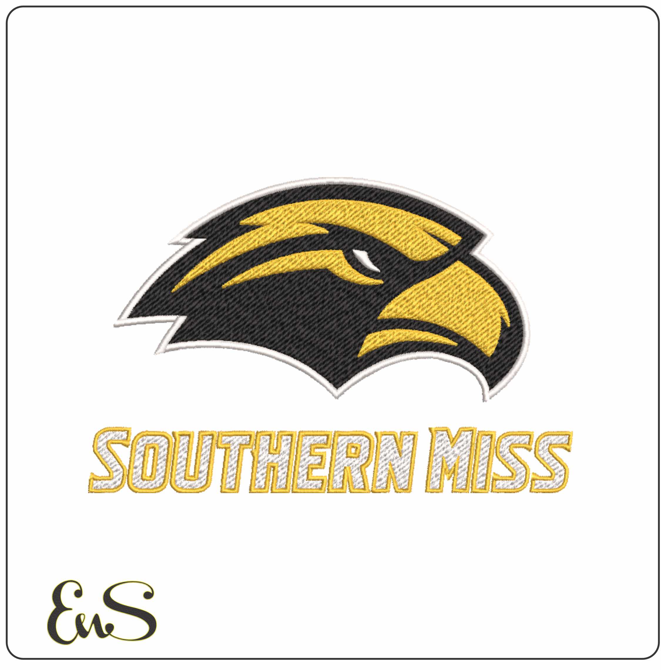 The Southern Miss Golden Eagles embroidery design University of Southern Mississippi Logo embroidery file machine pattern instant download