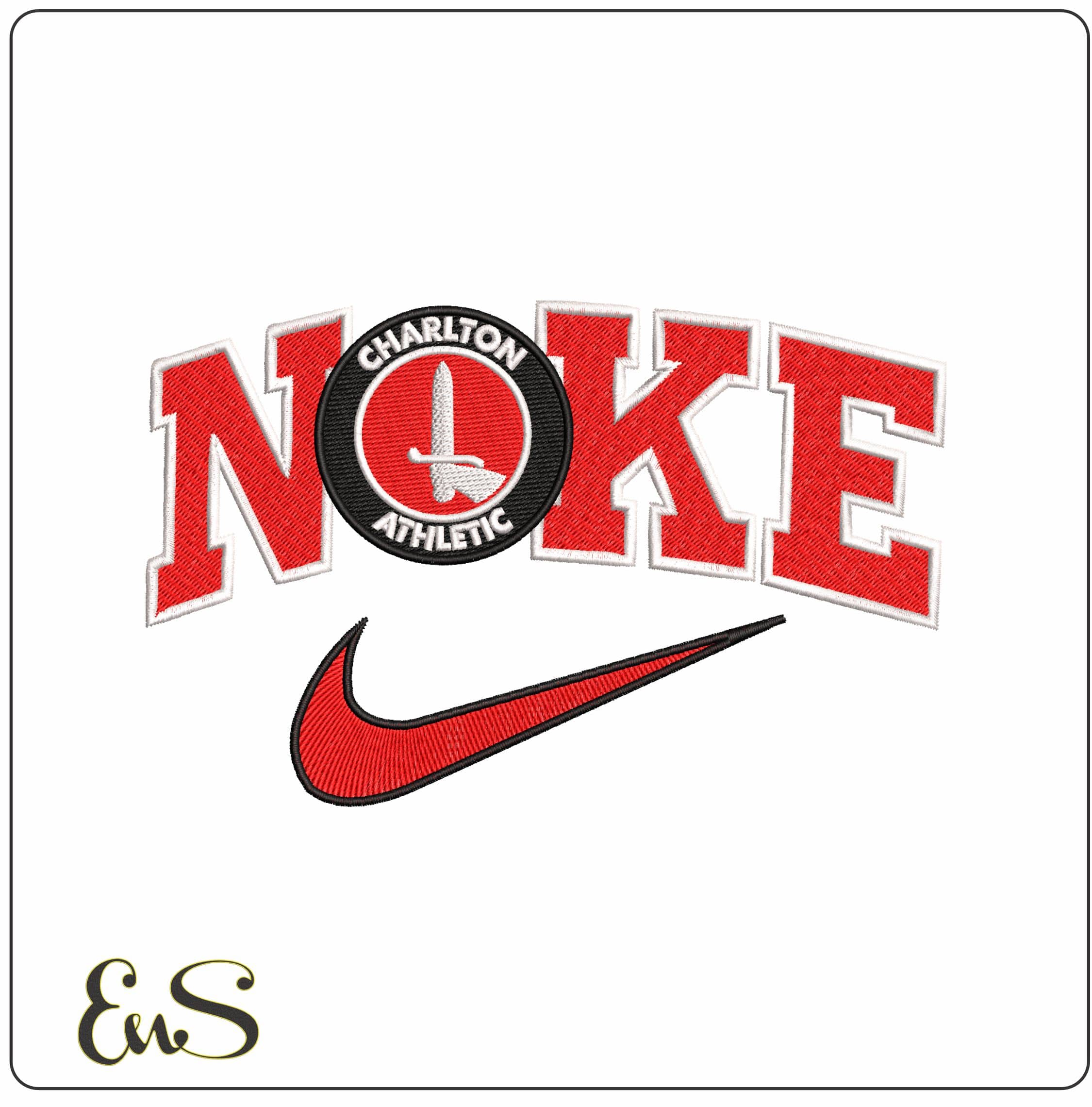 Nike Charlton  - Elegant embroidery design file - instant download