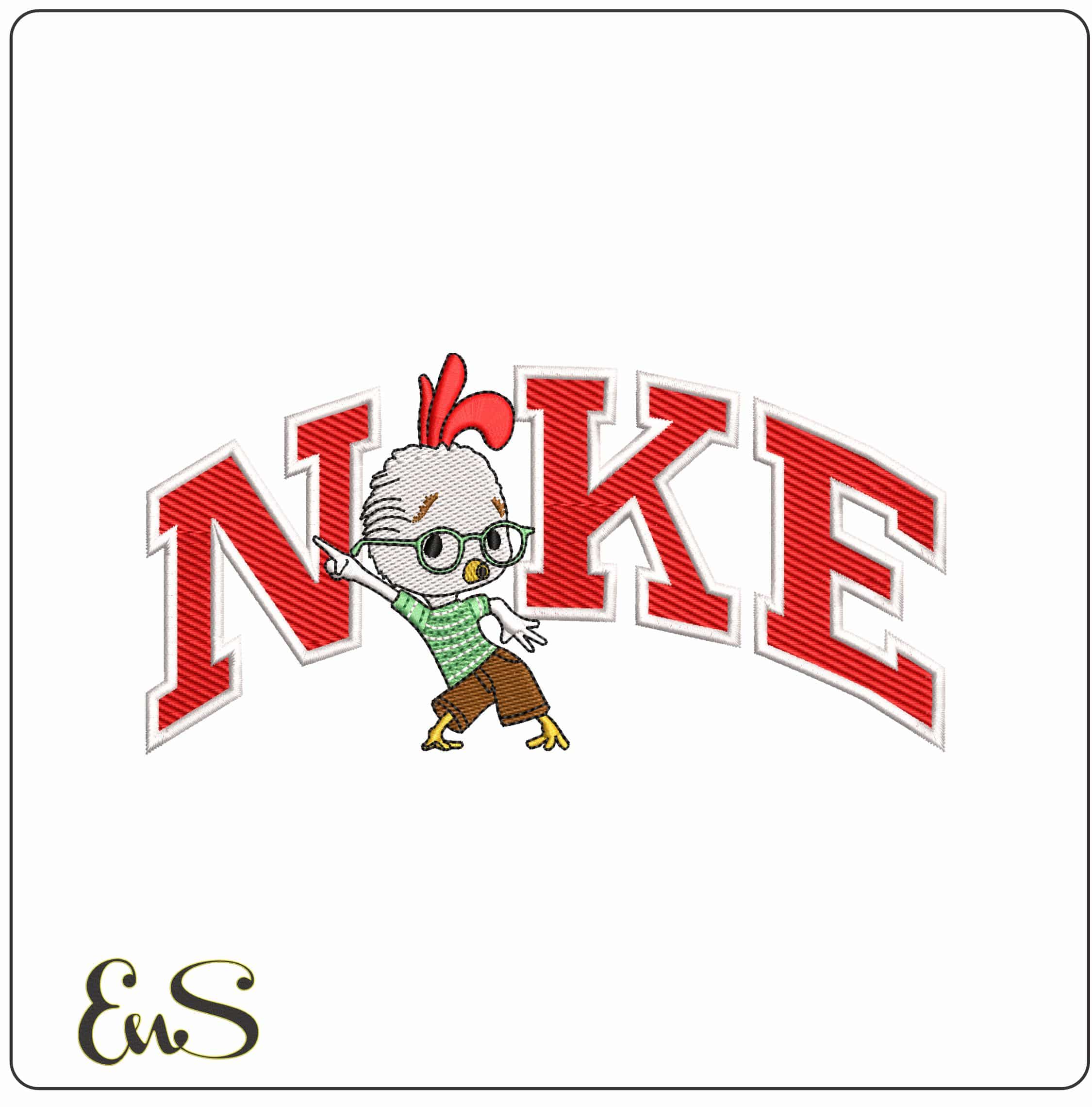 Nike Chicken Little - Elegant embroidery design file - instant download