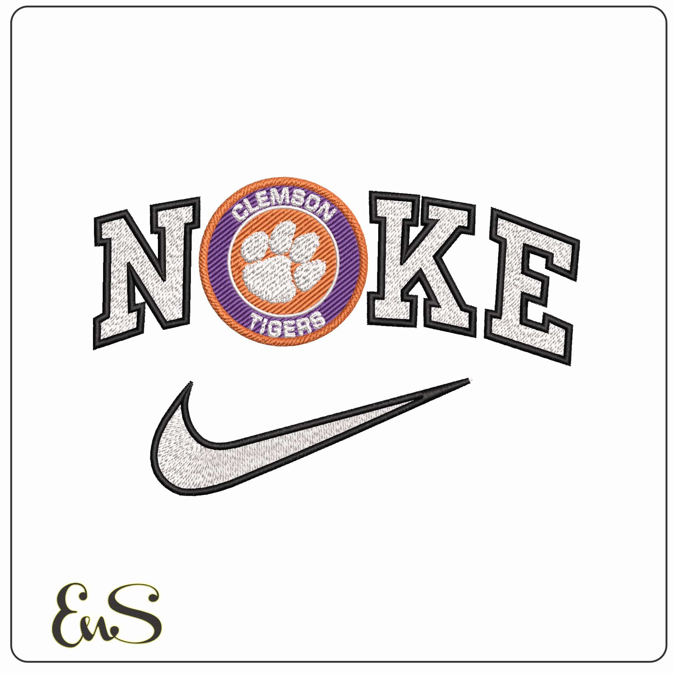 Nike Clemson Emblem  - Elegant embroidery design file - instant download
