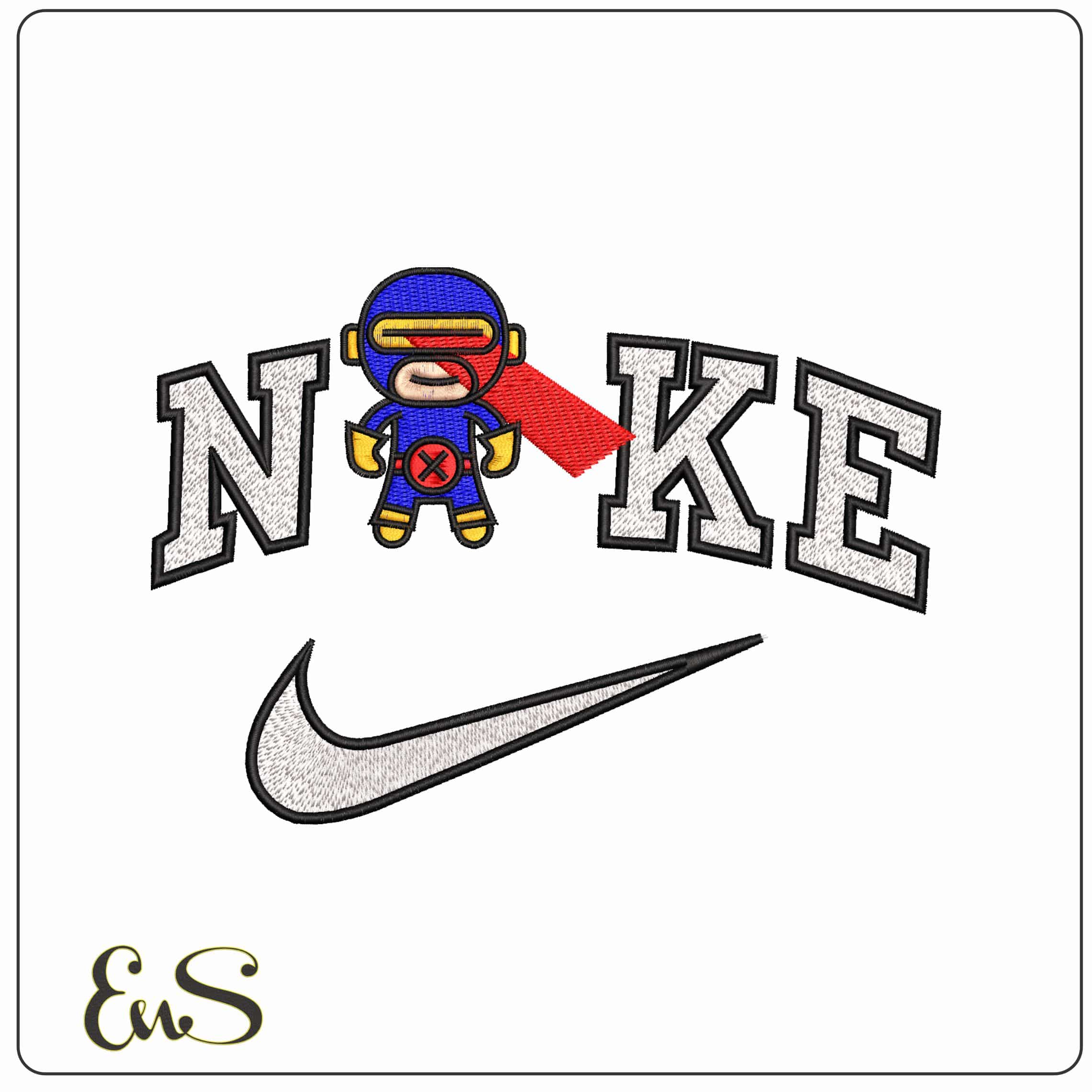 Nike Cyclops X men - Elegant embroidery design file - instant download
