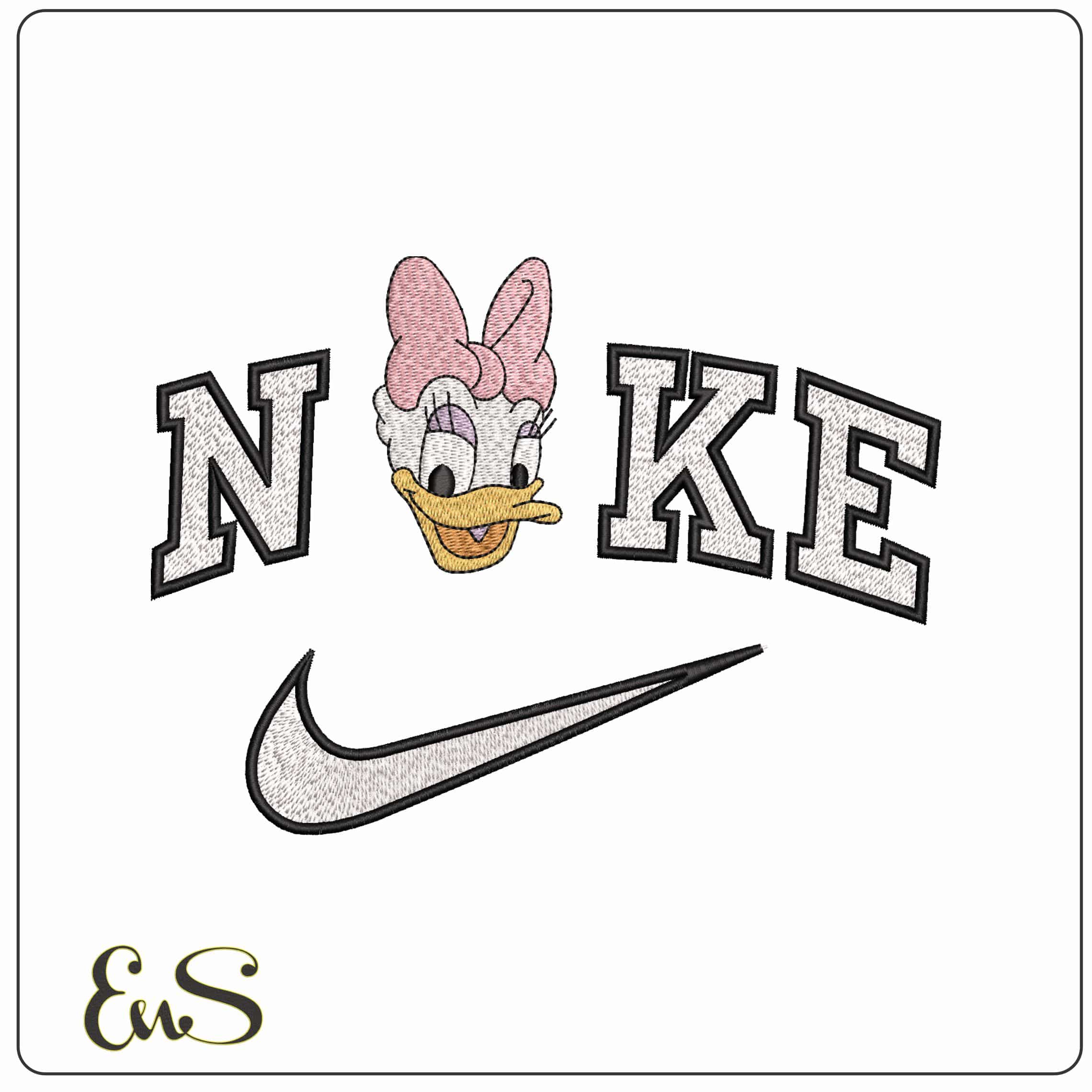 Nike Daisy Duck Head Disney  - Elegant embroidery design file - instant download