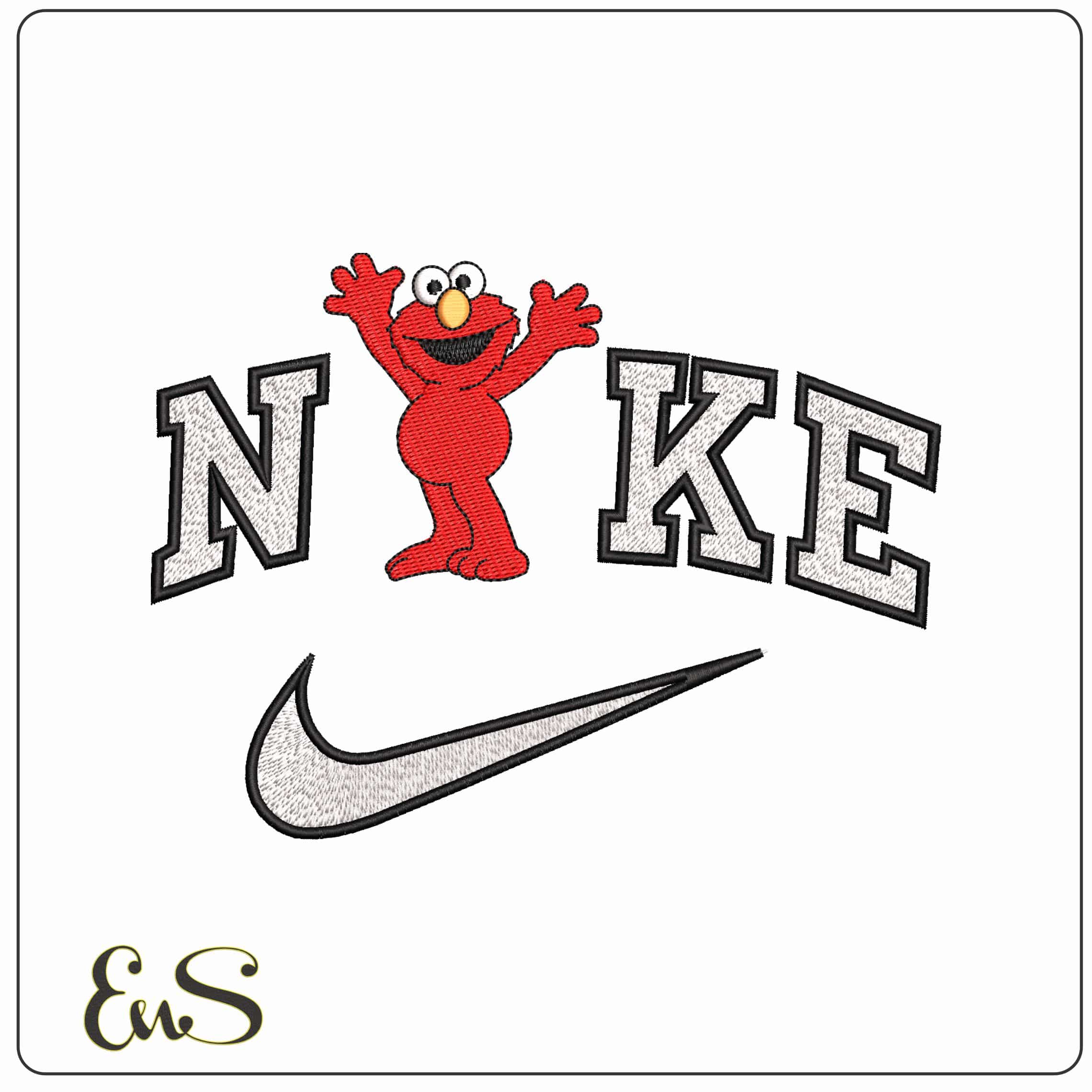 Nike Elmo Hello Seaseme Street Cartoon   - Elegant embroidery design file-instant download