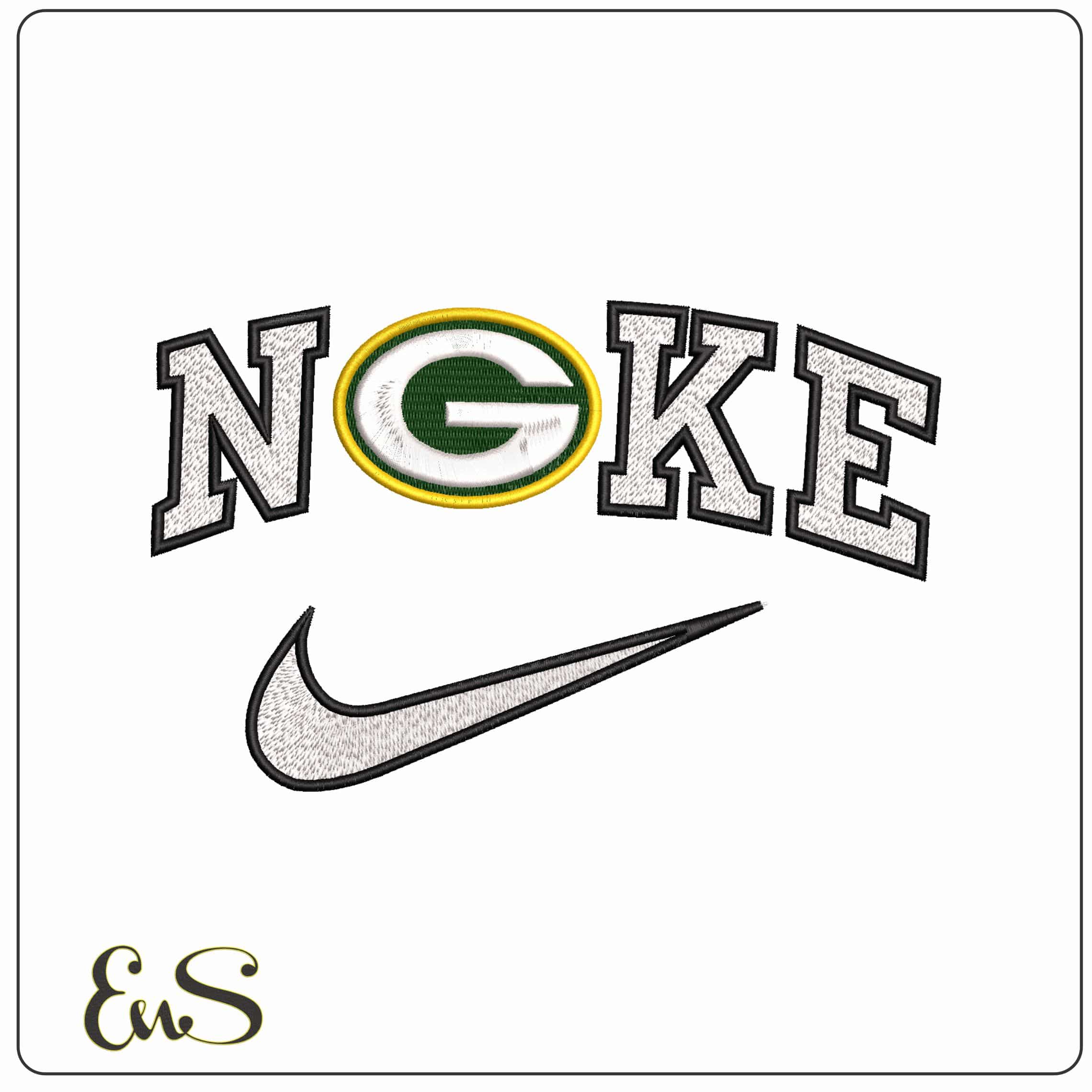 Nike Greenbay Packers NFL  - Elegant embroidery design file-instant download
