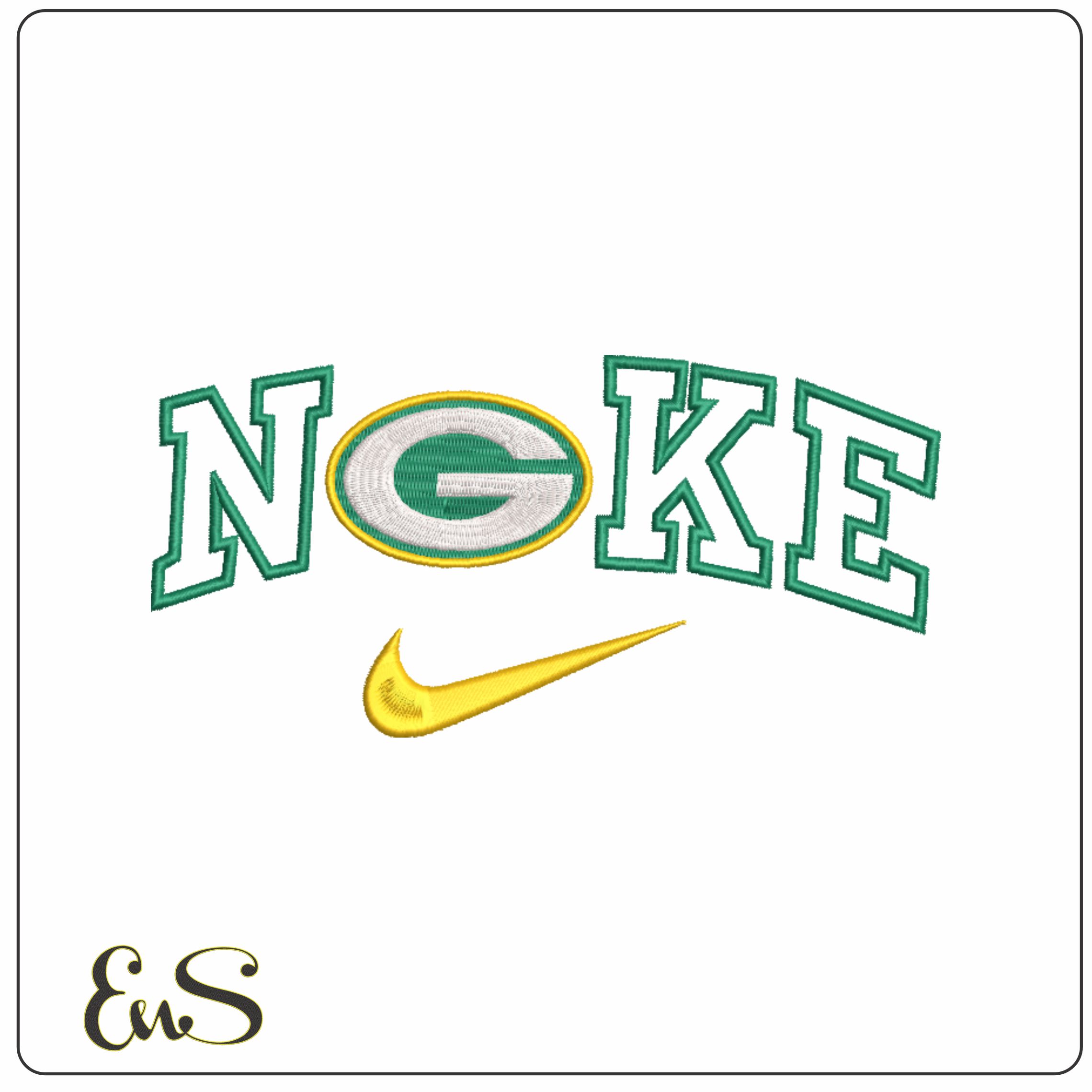 Nike Greenbay Packers NFL  - Elegant embroidery design file-instant download