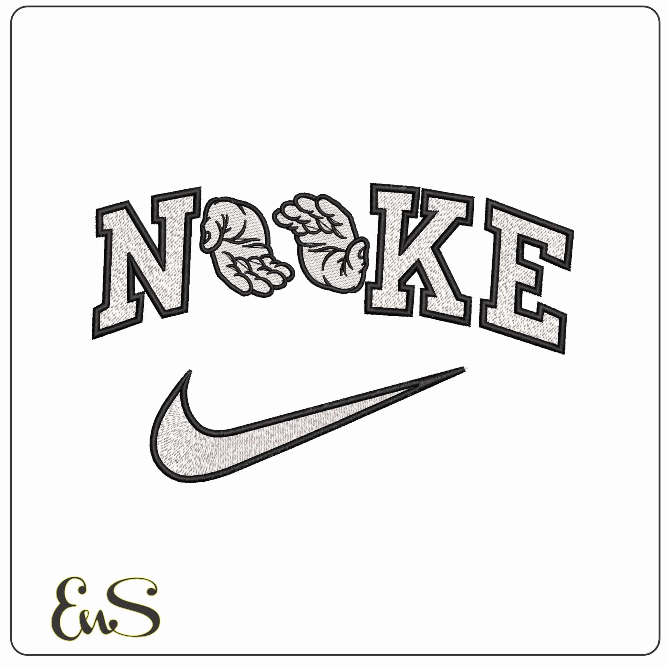 Nike Hands Slap - Elegant embroidery design file-instant download