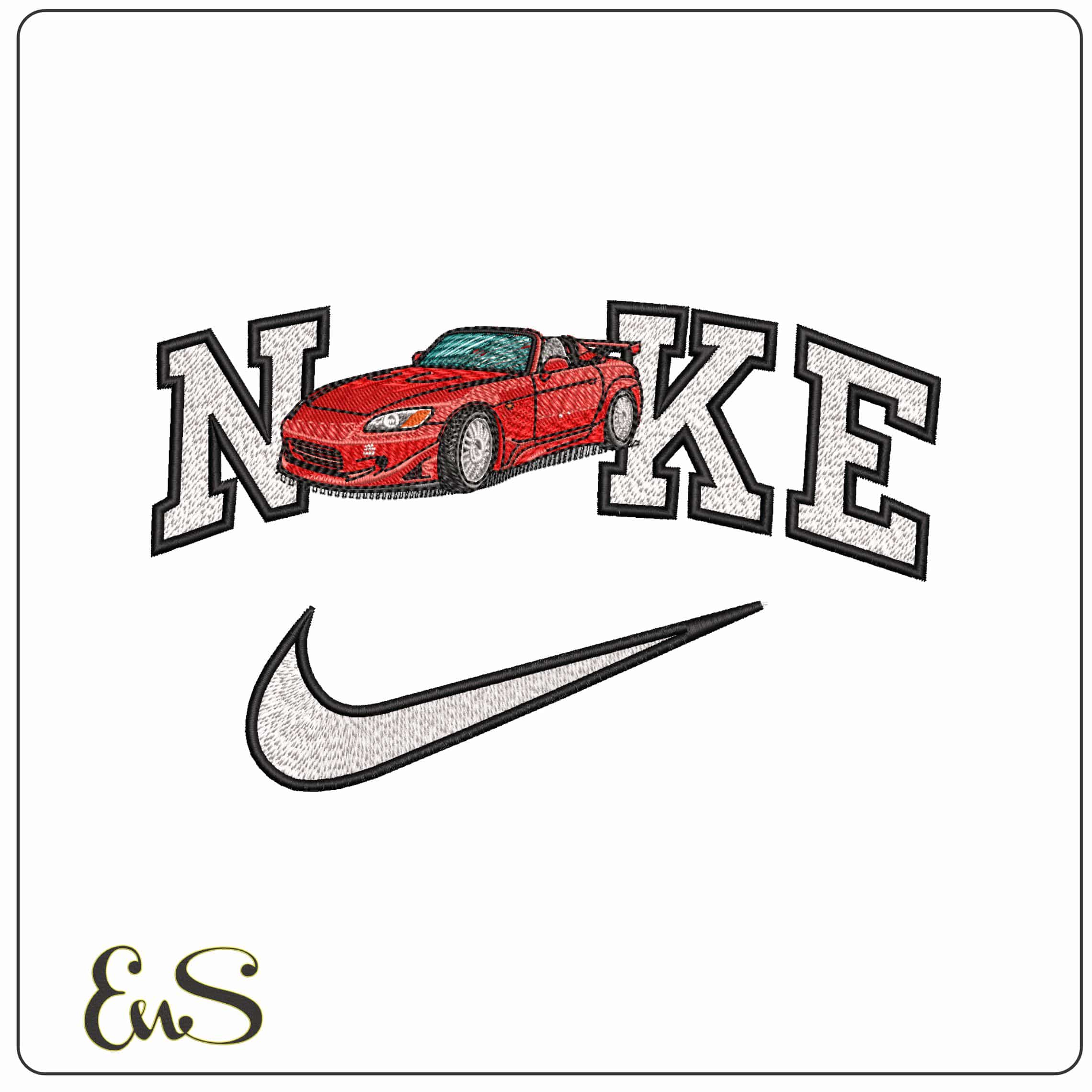 Nike Honda S2000  - Elegant embroidery design file-instant download