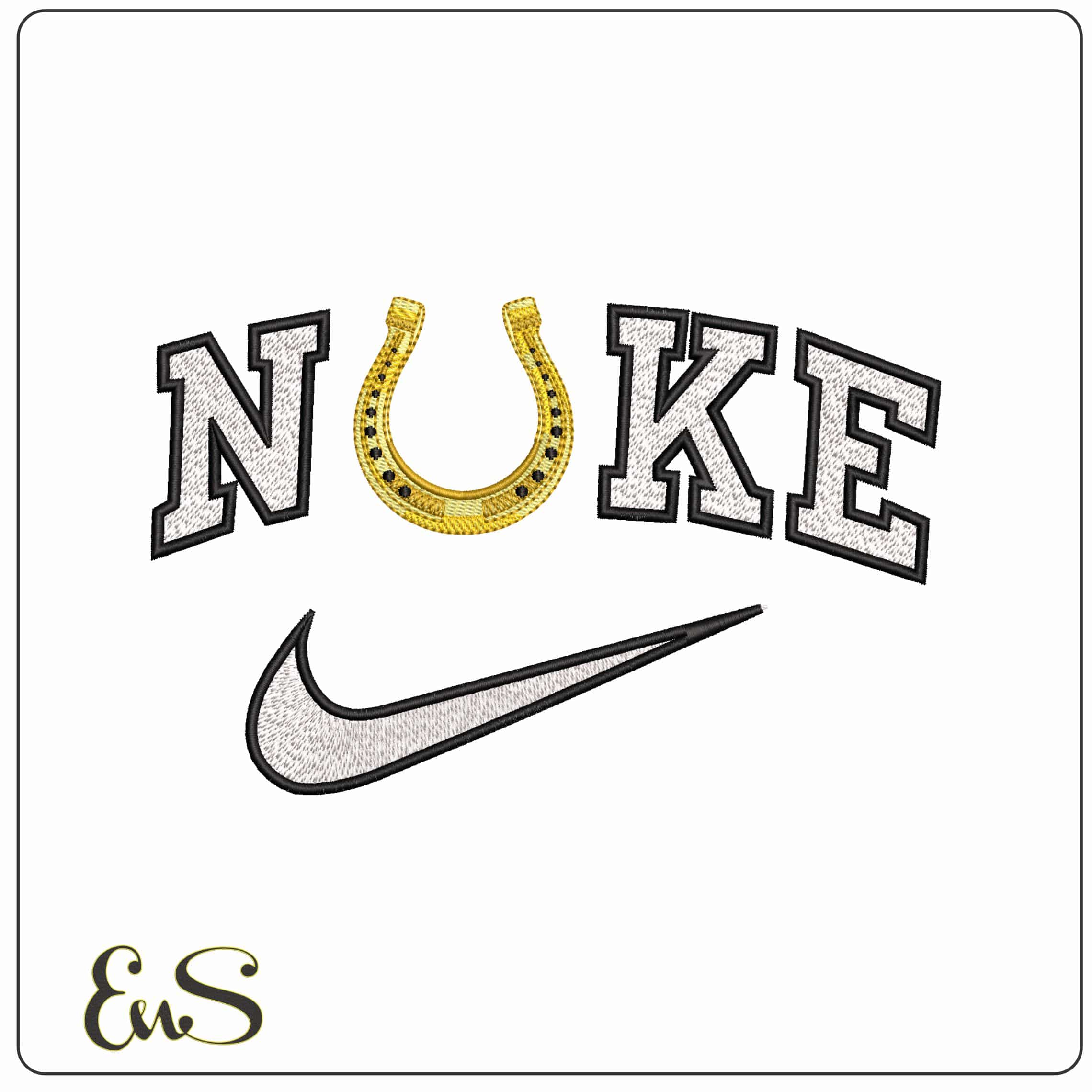 Nike Horse Shoe detailed - Elegant embroidery design file-instant download